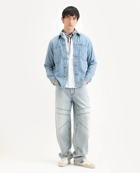 Buy Tycho - Blue Oversized Denim Jacket| Rare Rabbit