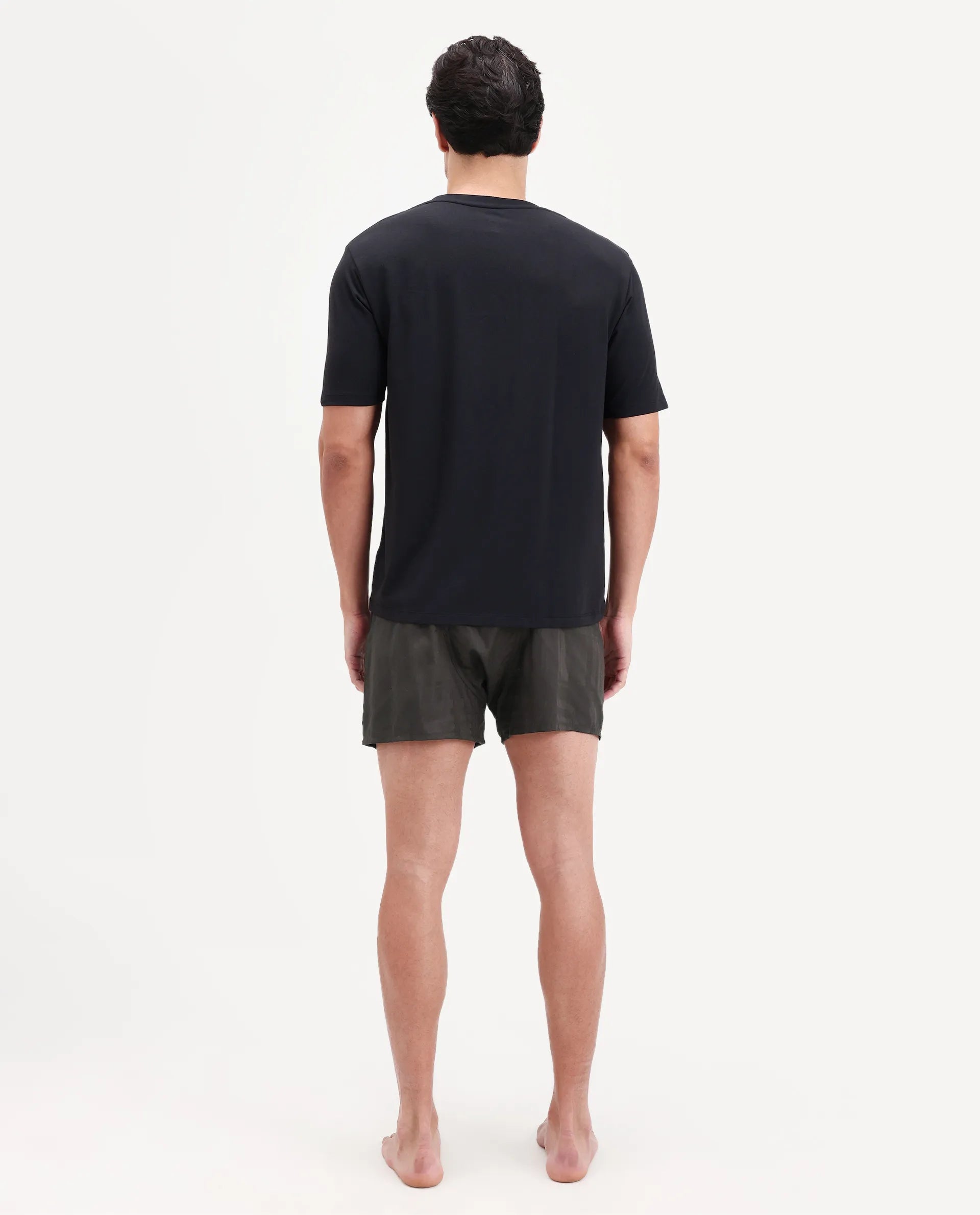 Rare Rabbit Men's Deval Brown Cotton Blend Fabric Regular Fit Checks Boxer