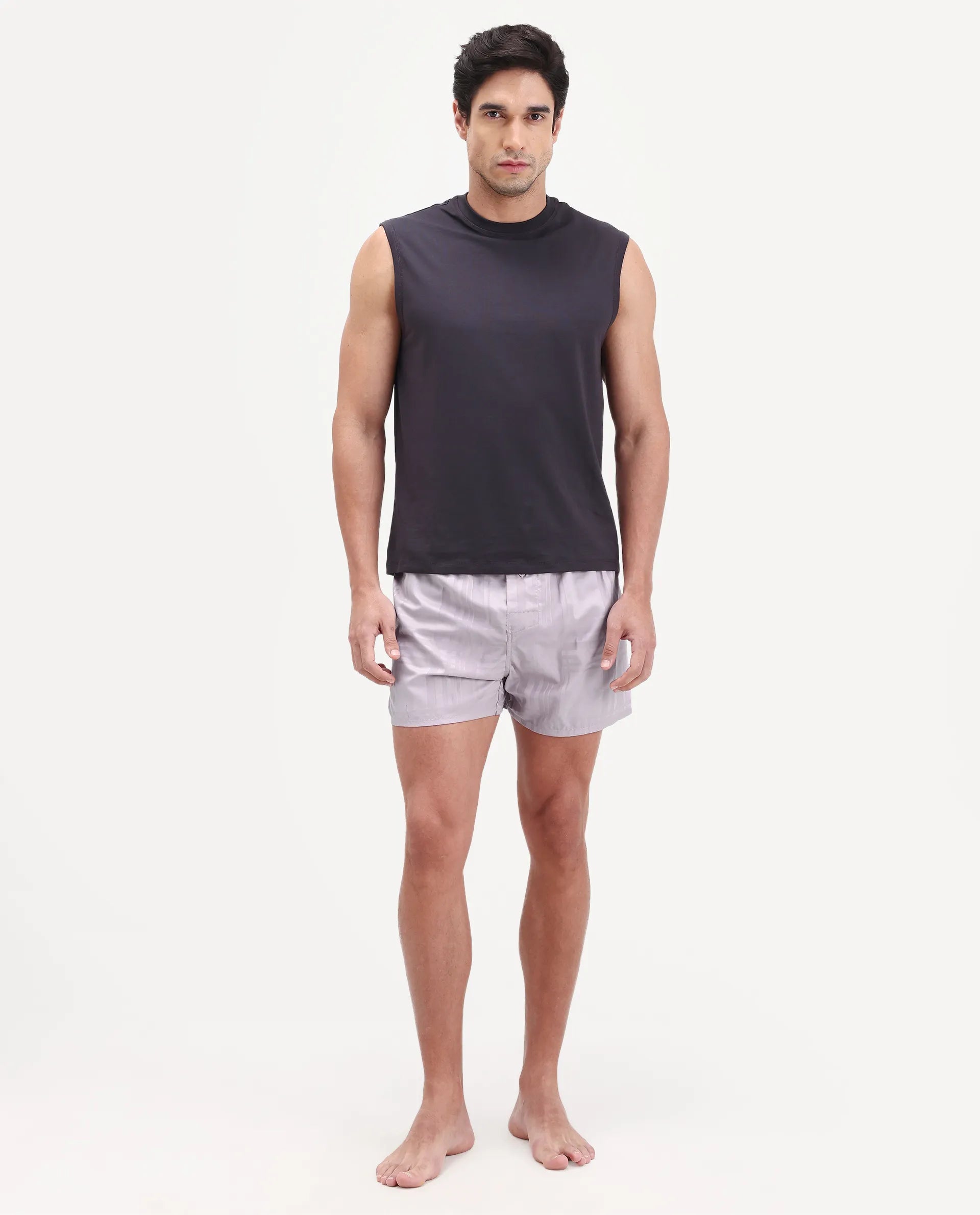Rare Rabbit Men's Deval Dusky Pink Cotton Blend Fabric Regular Fit Checks Boxer