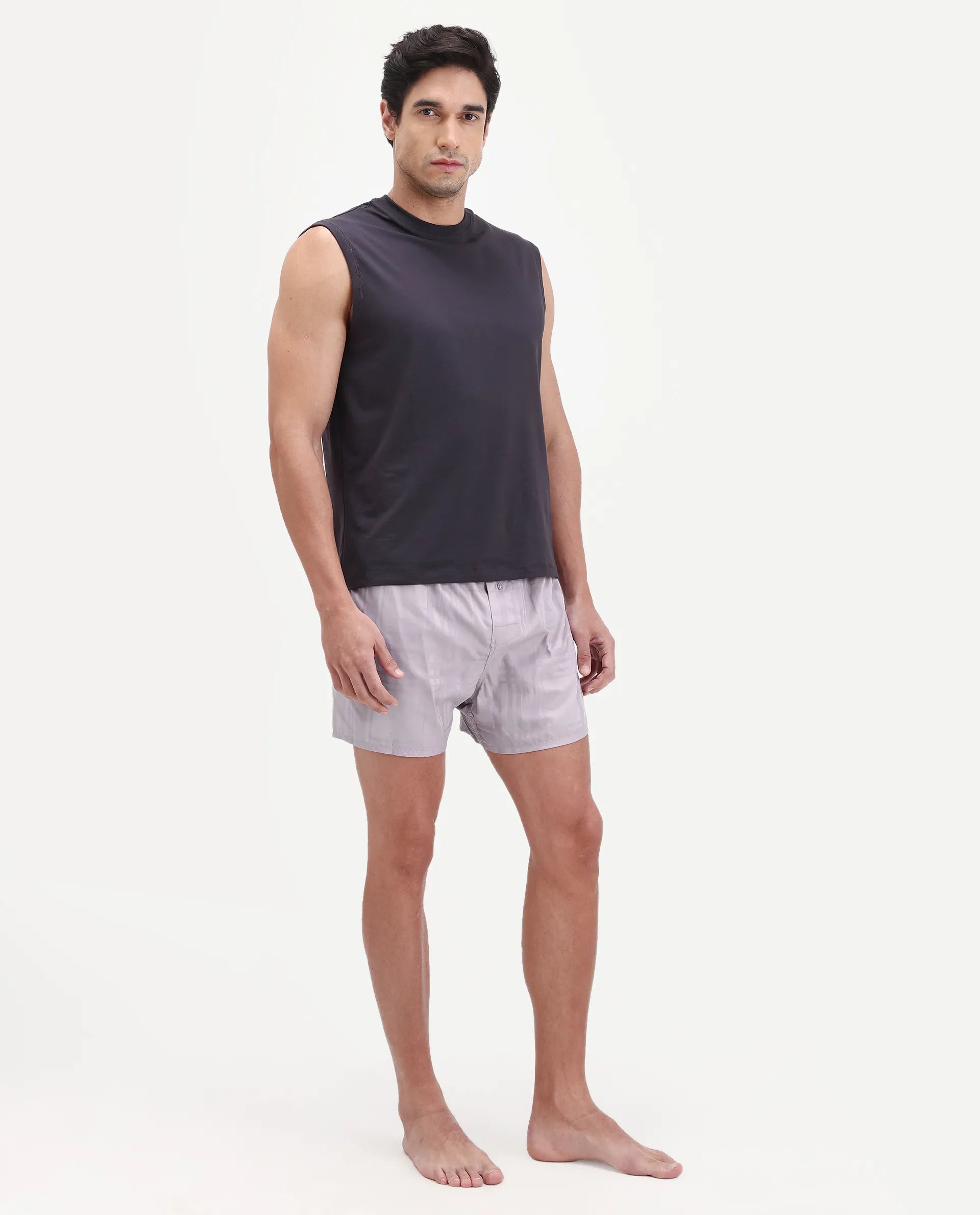 Rare Rabbit Men's Deval Dusky Pink Cotton Blend Fabric Regular Fit Checks Boxer