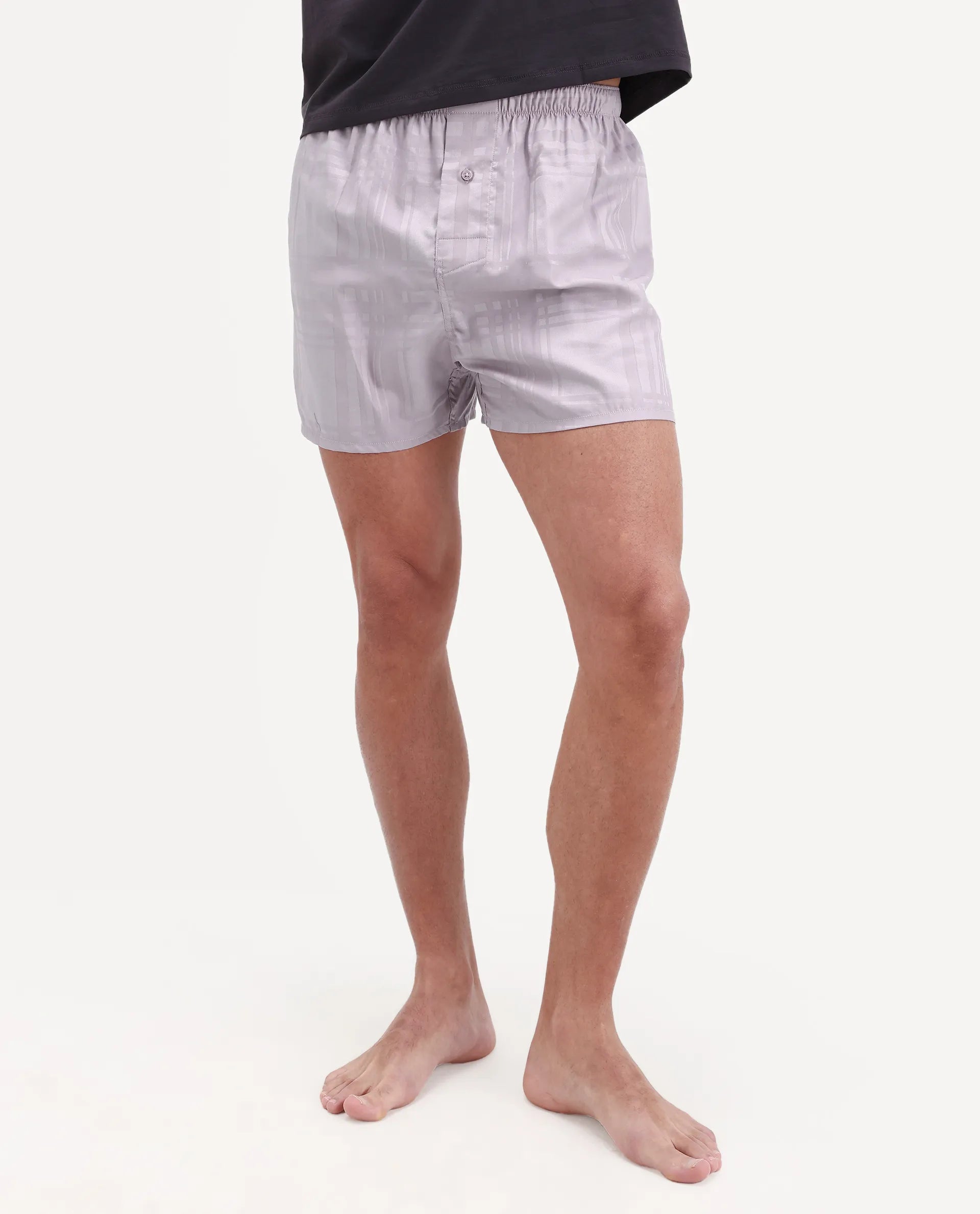 Rare Rabbit Men's Deval Dusky Pink Cotton Blend Fabric Regular Fit Checks Boxer