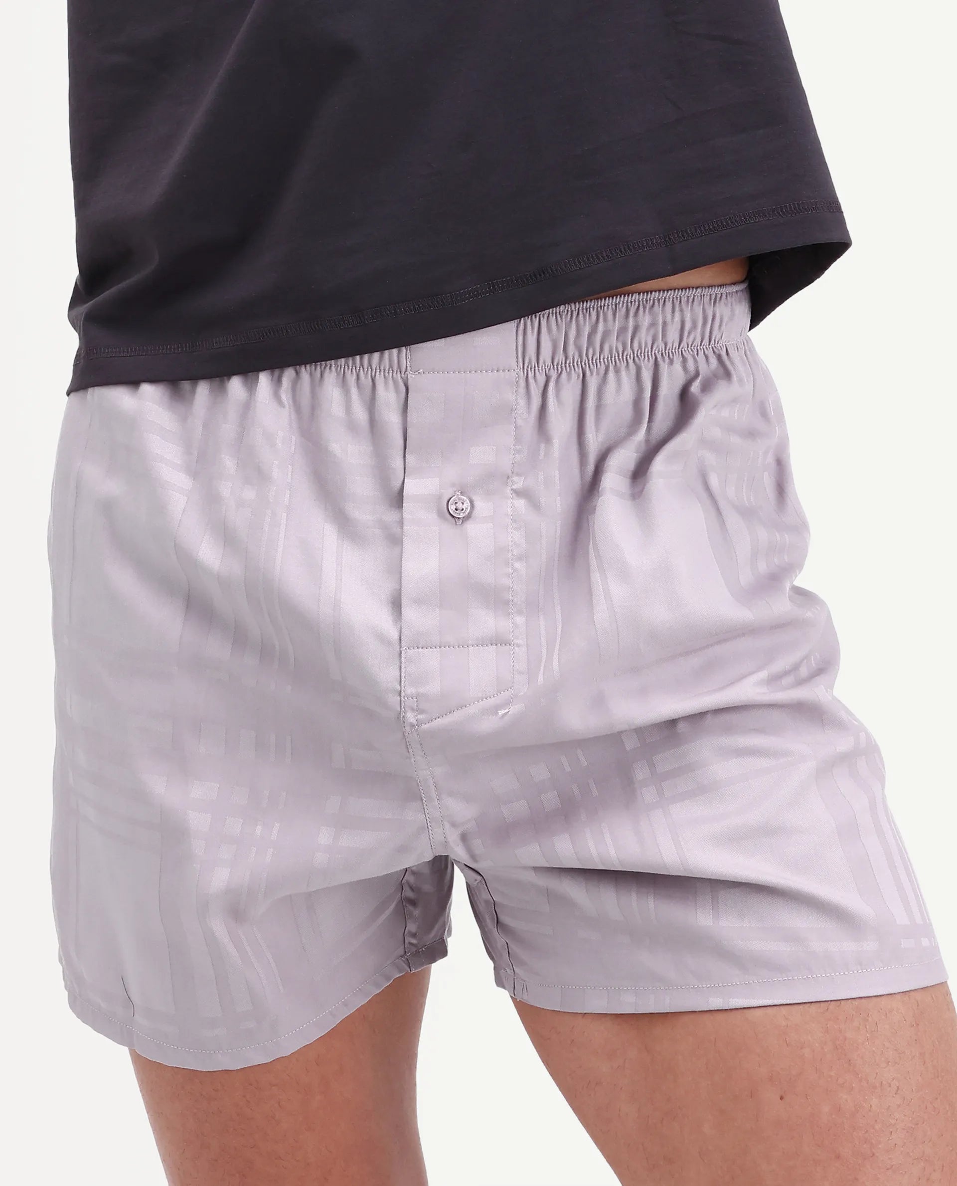 Rare Rabbit Men's Deval Dusky Pink Cotton Blend Fabric Regular Fit Checks Boxer