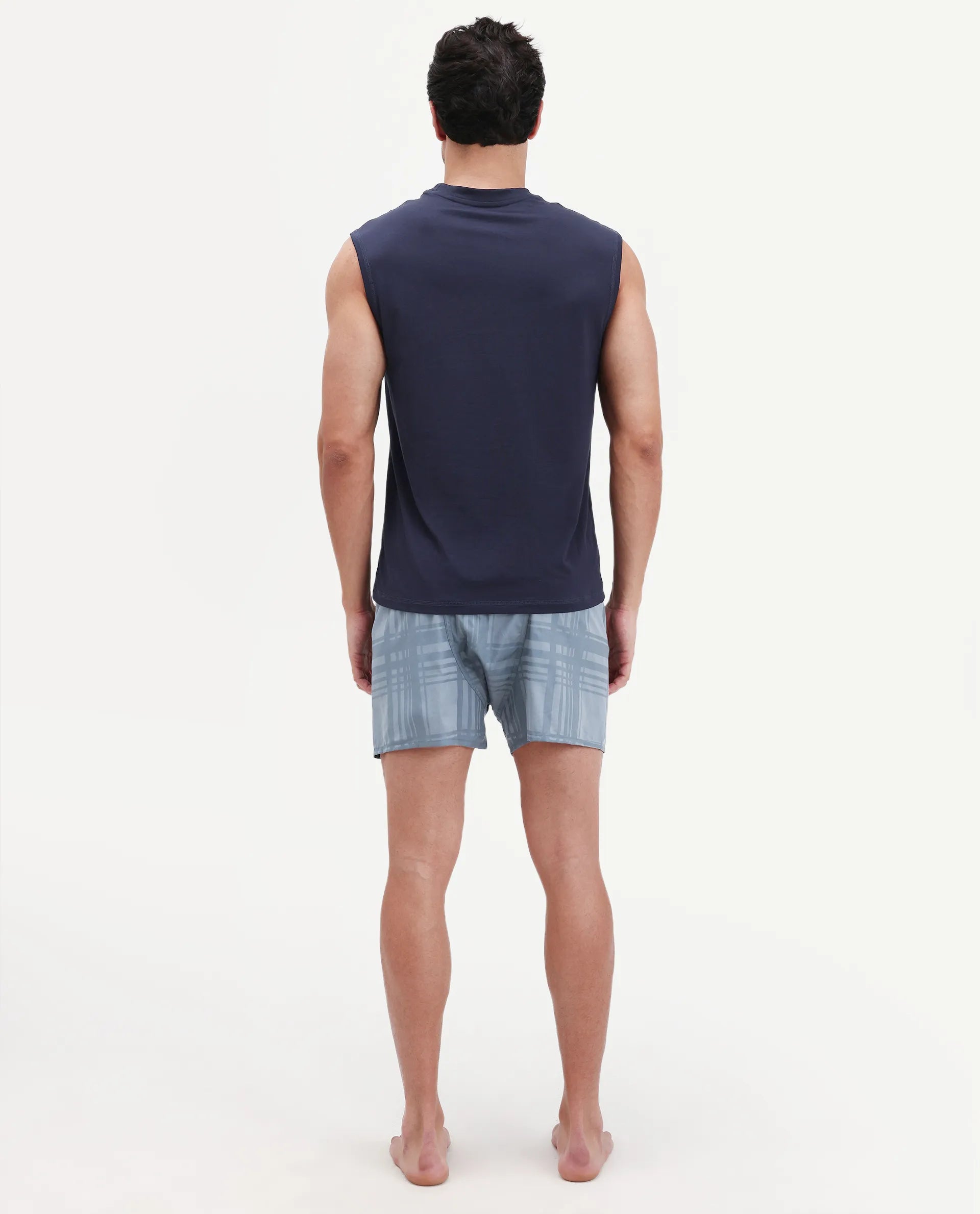 Rare Rabbit Men's Deval Dark Teal Cotton Blend Fabric Regular Fit Checks Boxer