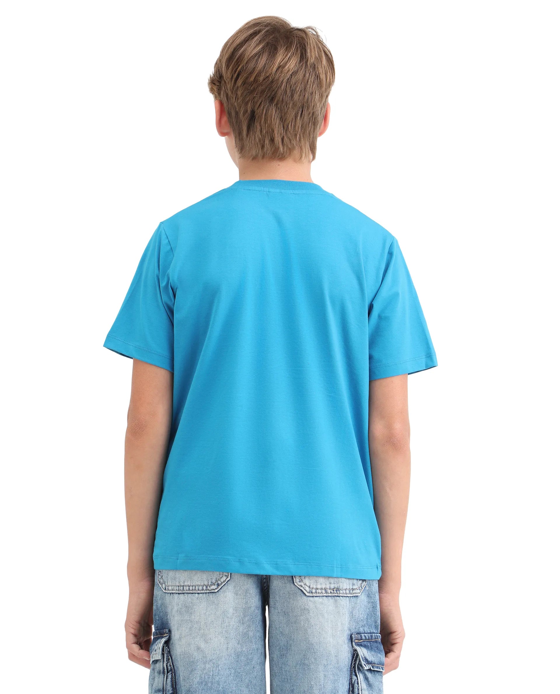 Rare Ones Kids Milo Blue Cotton Blend Short Sleeve Crew Neck Print T-Shirt