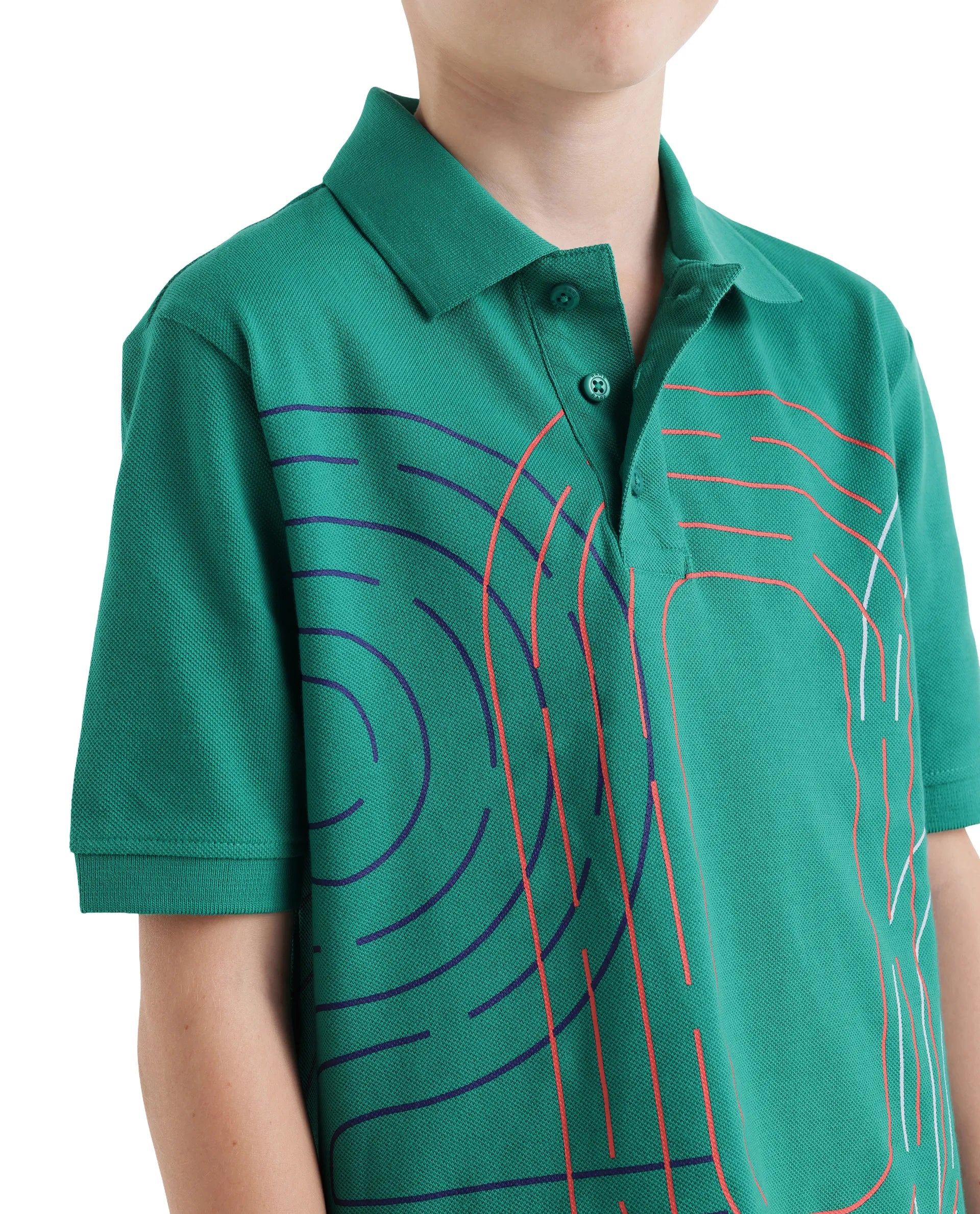Rare Ones Kids Twen Green Cotton Button Closure Regular Fit Polo