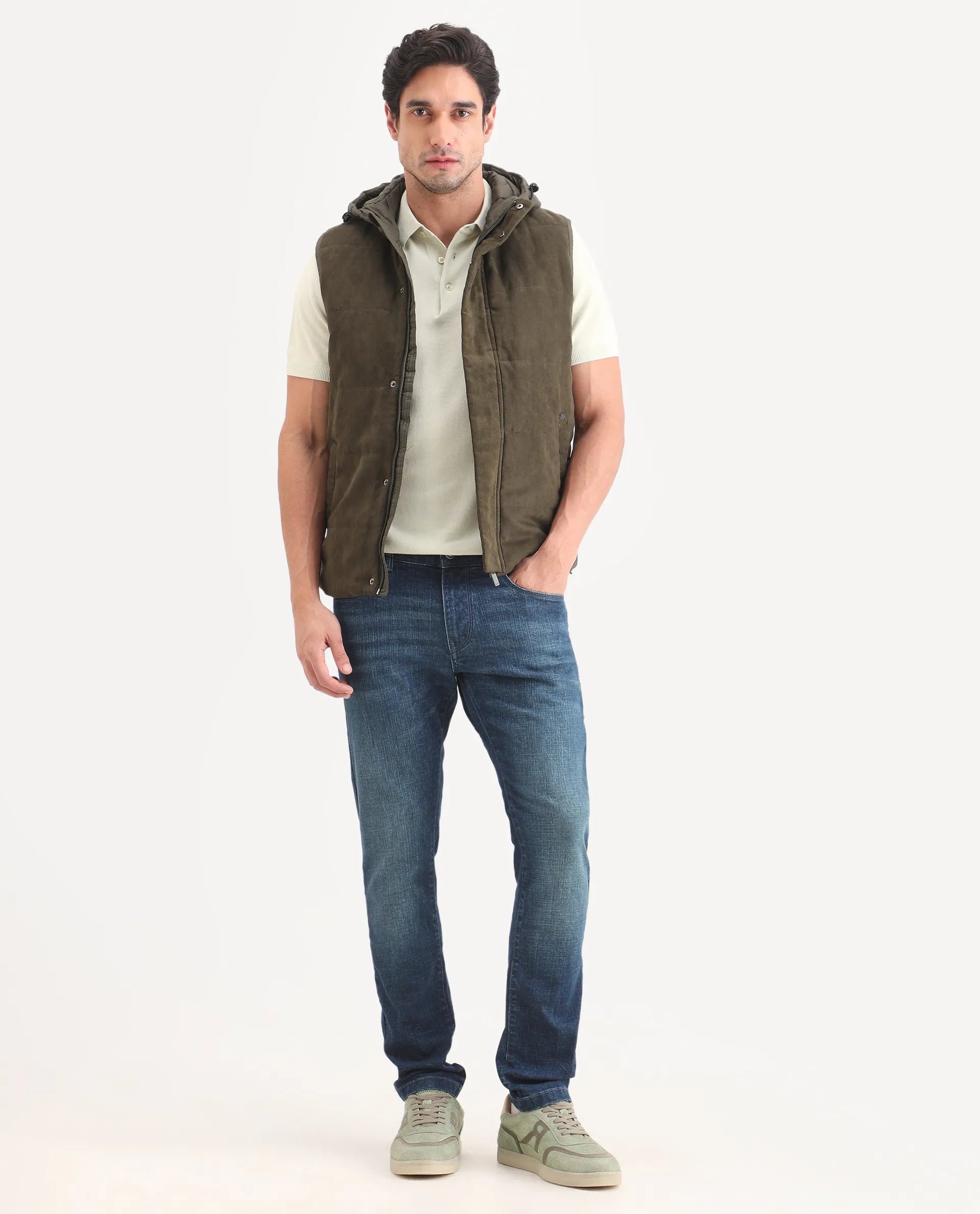 Rare Rabbit Men's Axel H Blue Cotton Blend Hawk Slim Fit Plain Jeans