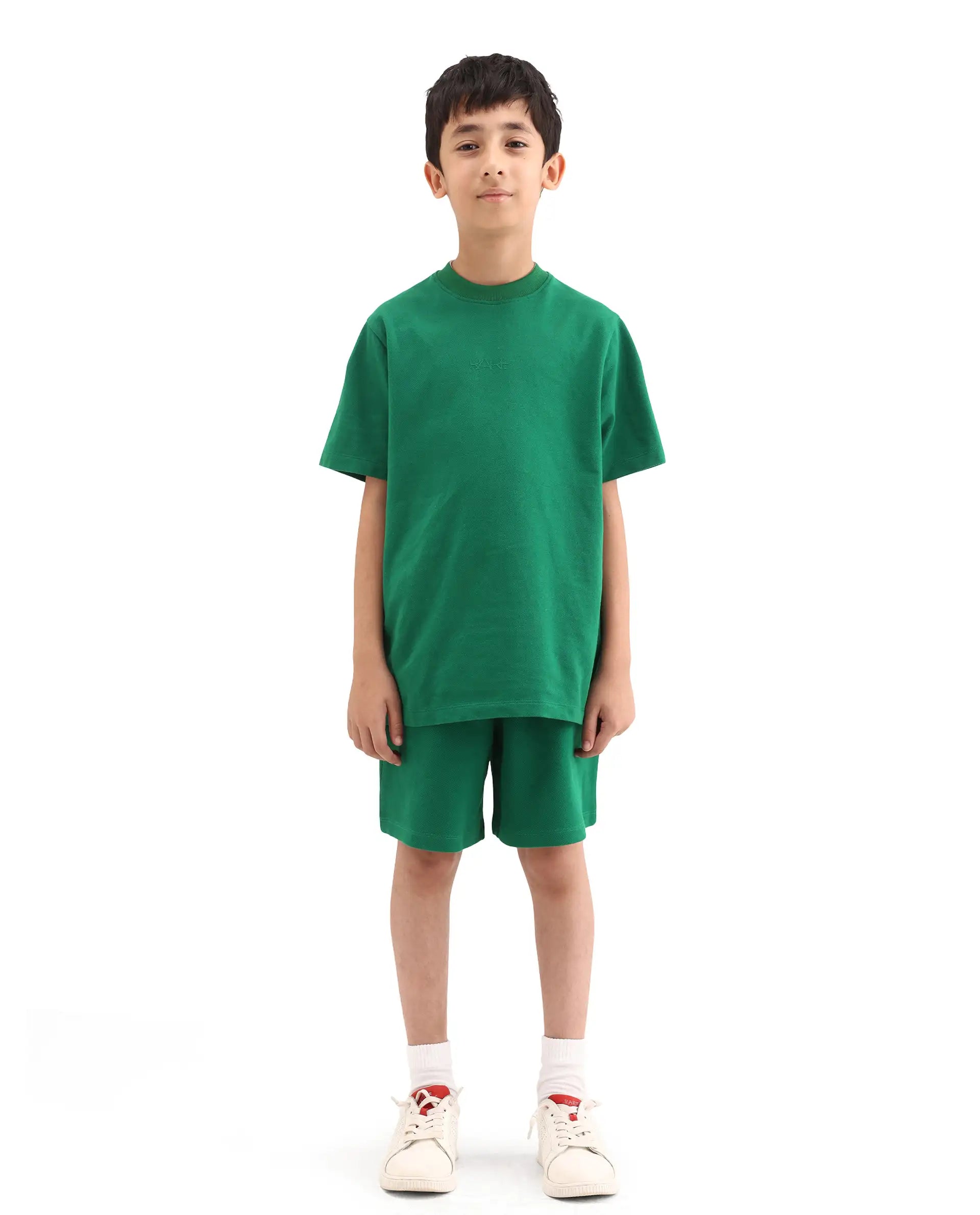 Rare Ones Kids Heros-B Green Polyester Blend Fabric Button And Zipper Closure Hd Print Regular Fit Shorts