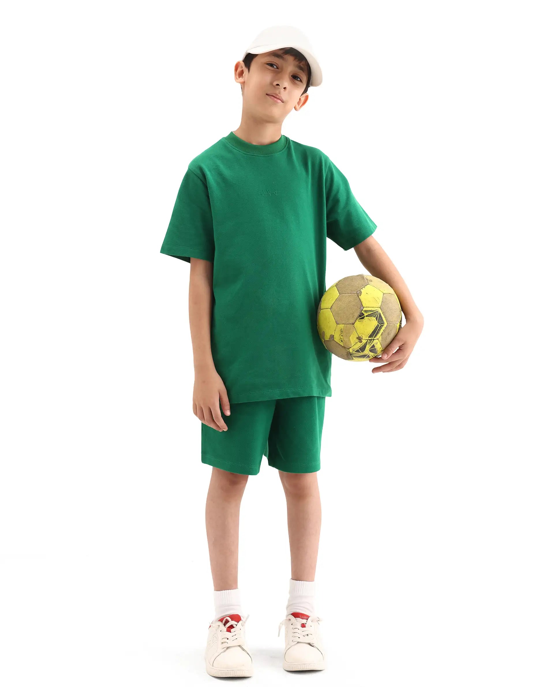 Rare Ones Kids Heros-B Green Polyester Blend Fabric Button And Zipper Closure Hd Print Regular Fit Shorts