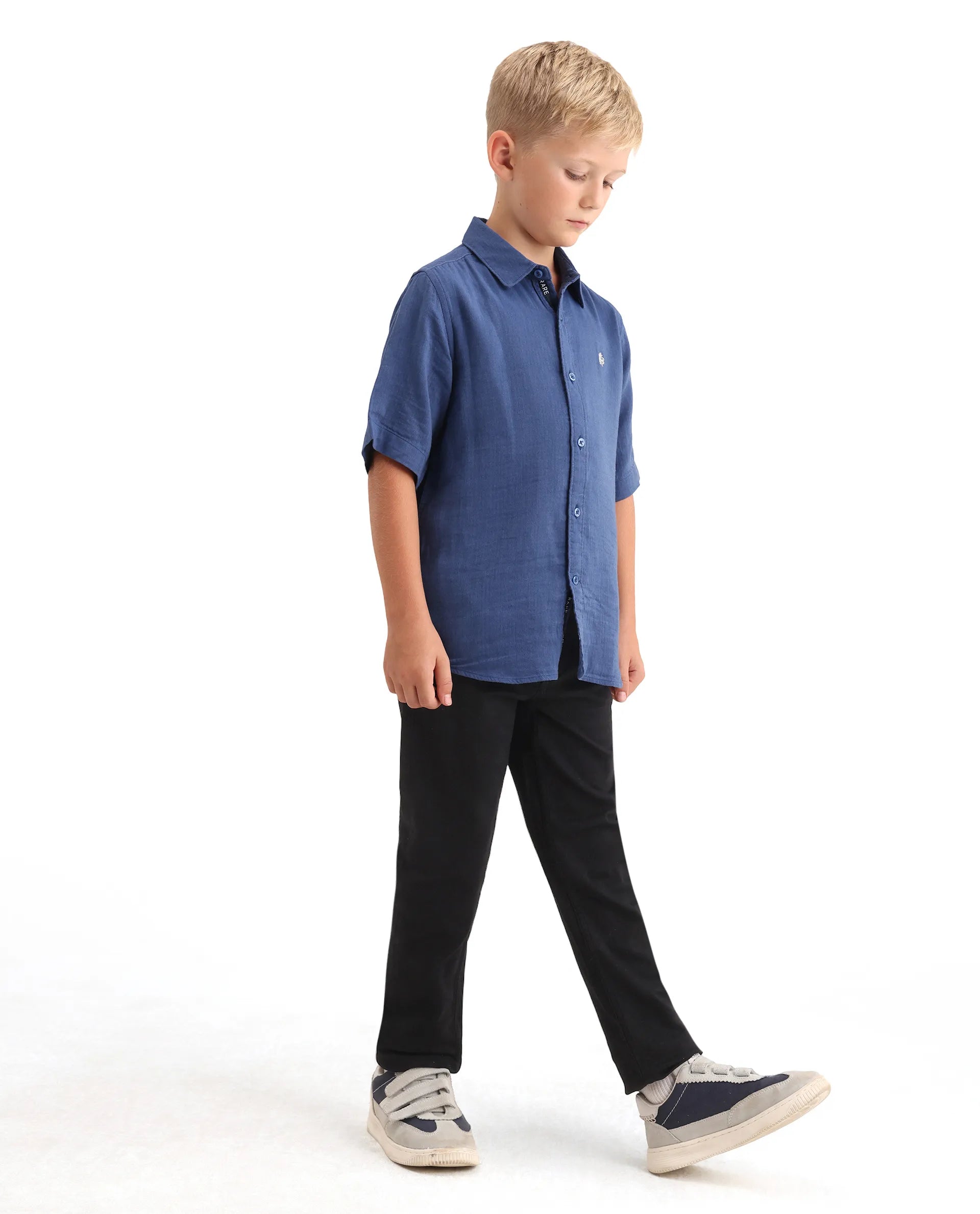 Rare Ones Kids Cove Black Cotton Blend Fabric Zipper Closure Slim Fit Jeans