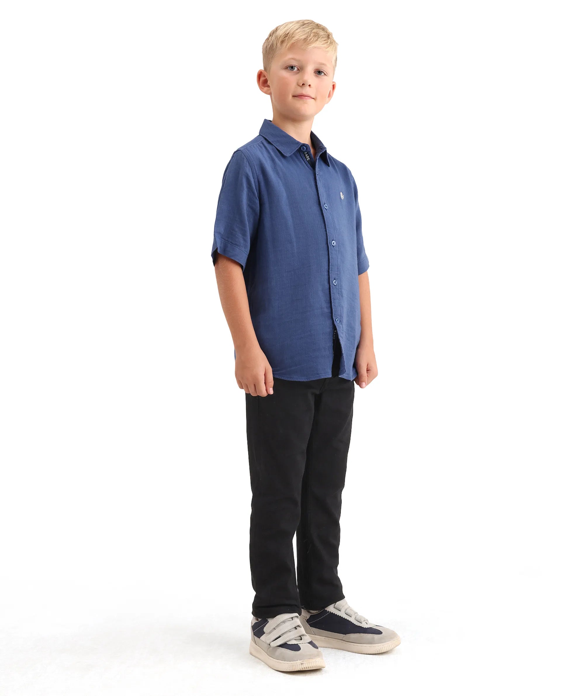Rare Ones Kids Cove Black Cotton Blend Fabric Zipper Closure Slim Fit Jeans