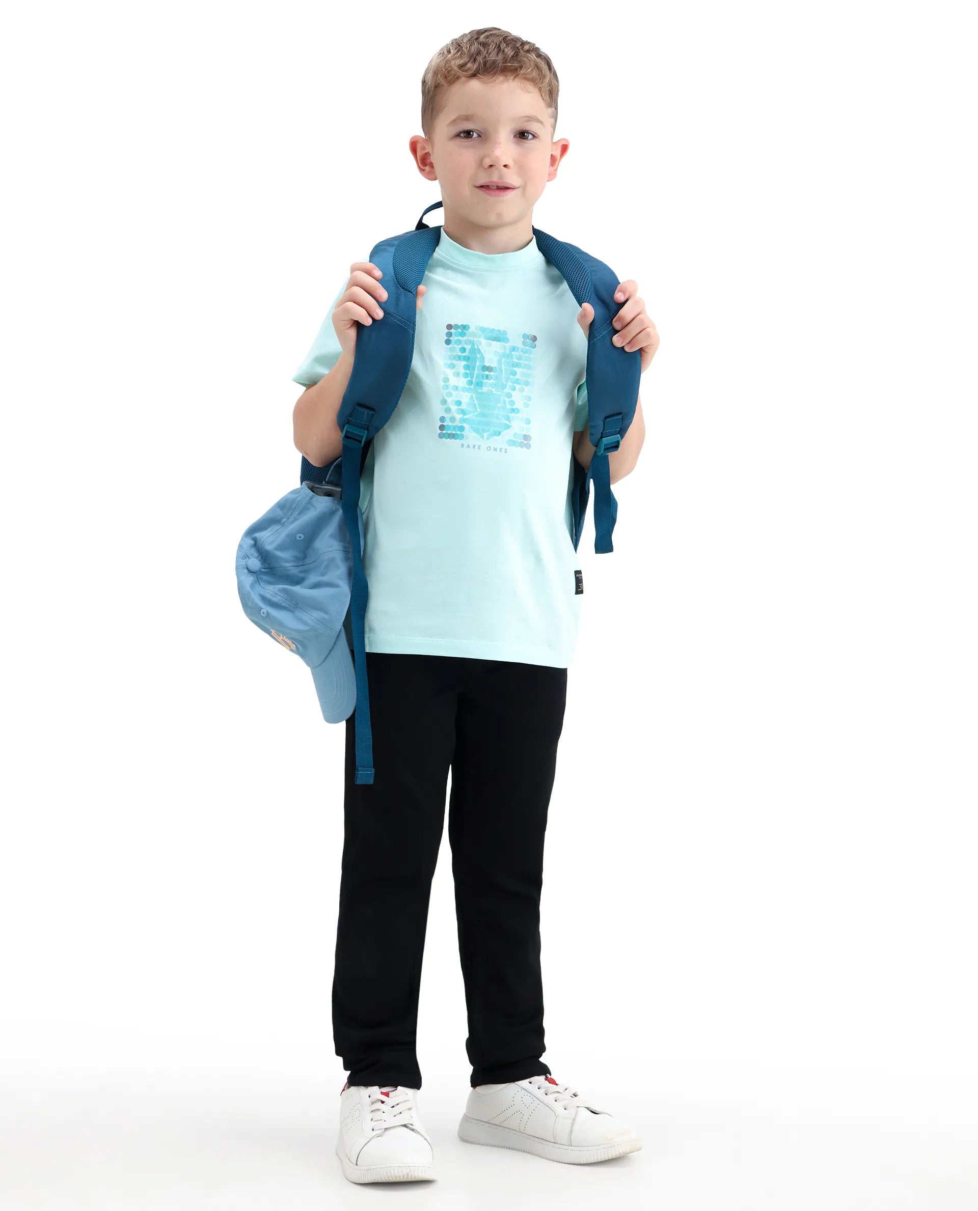Rare Ones Kids Holt Black Cotton Blend Fabric Drawstring Closure Slim Fit Jeans