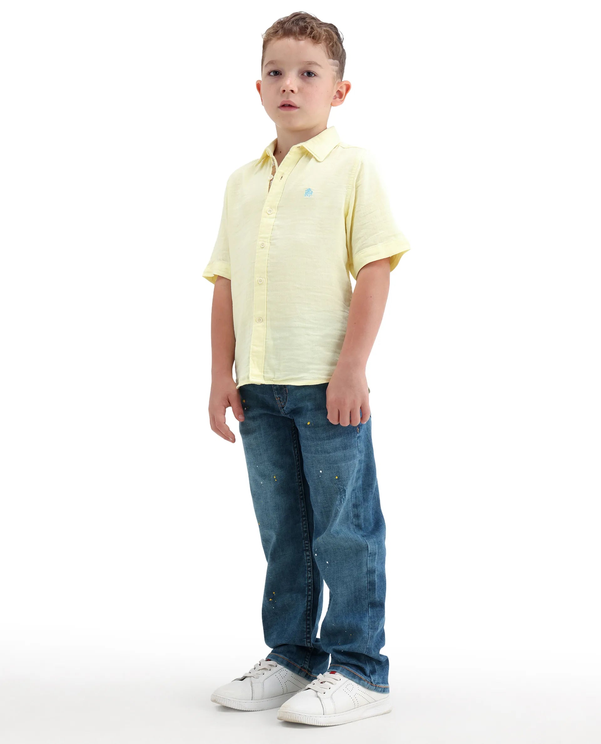 Rare Ones Kids Zigo Light Blue Cotton Blend Fabric Zipper Closure Relaxed Fit Jeans