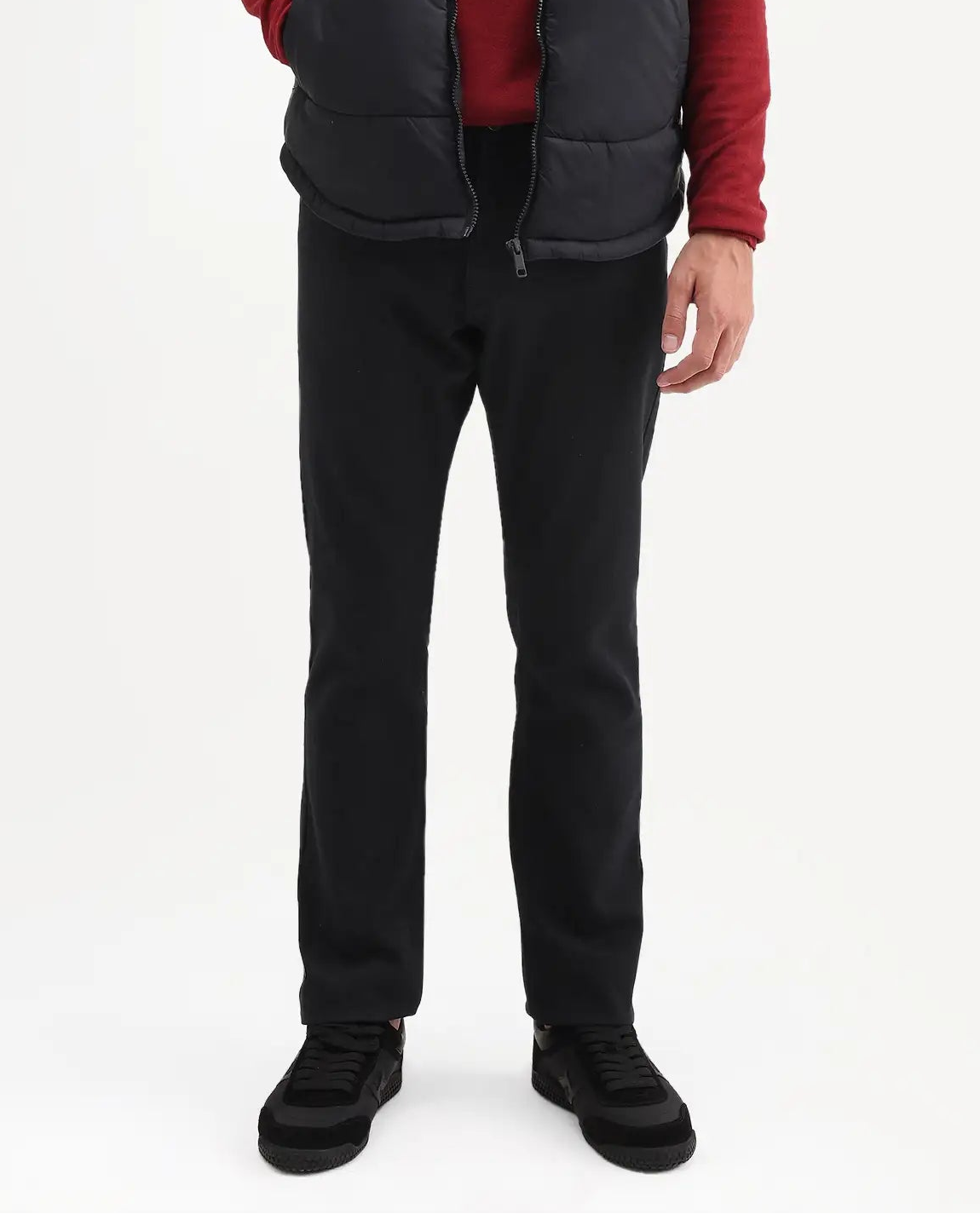 Rare Rabbit Men's Colex Black Cotton Blend Fabric Shank And Zipper Hawk Slim Plain Jeans