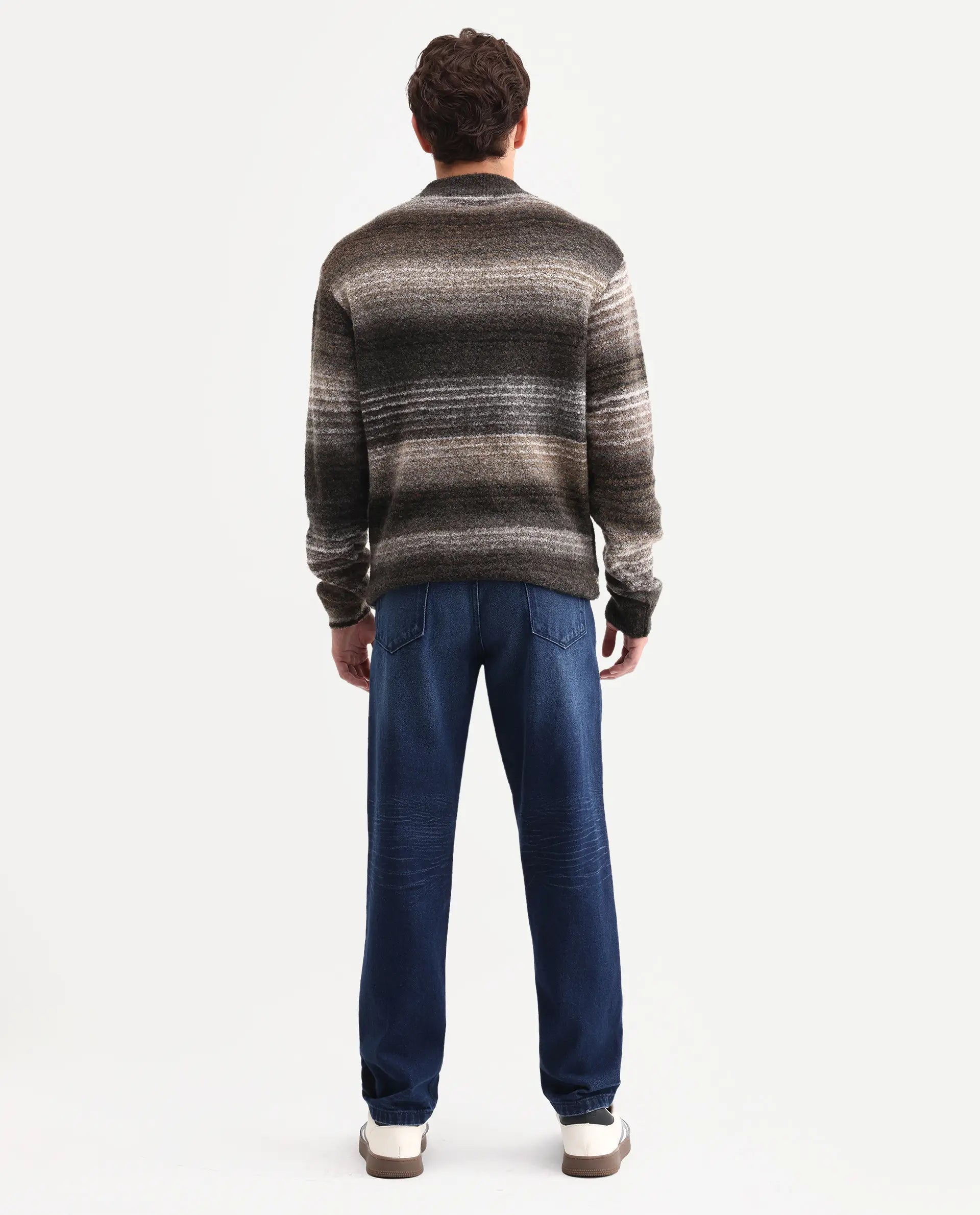 Rare Rabbit Men's Laxx Dark Blue Cotton Blend Fabric Shank And Zipper Kurt Carrot Plain Jeans