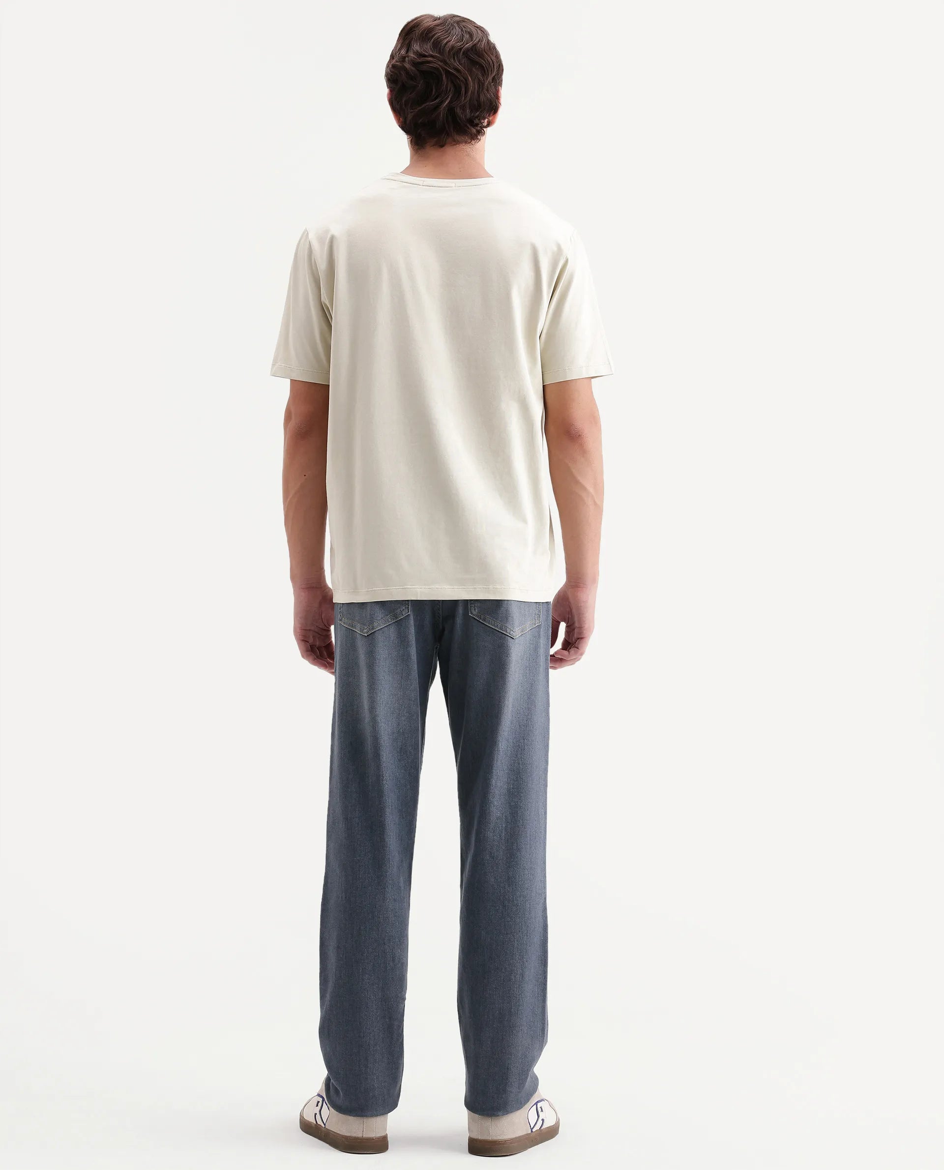 Rare Rabbit Men's Jove Dark Grey Cotton Blend Kurt Carrot Regular Jeans