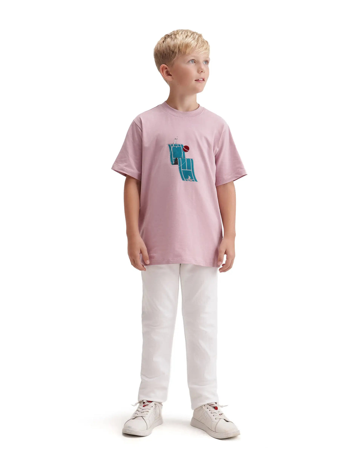 Rare Ones Kids Kito White Cotton Blend Fabric Button And Zip Closure Slim Fit Plain Jeans