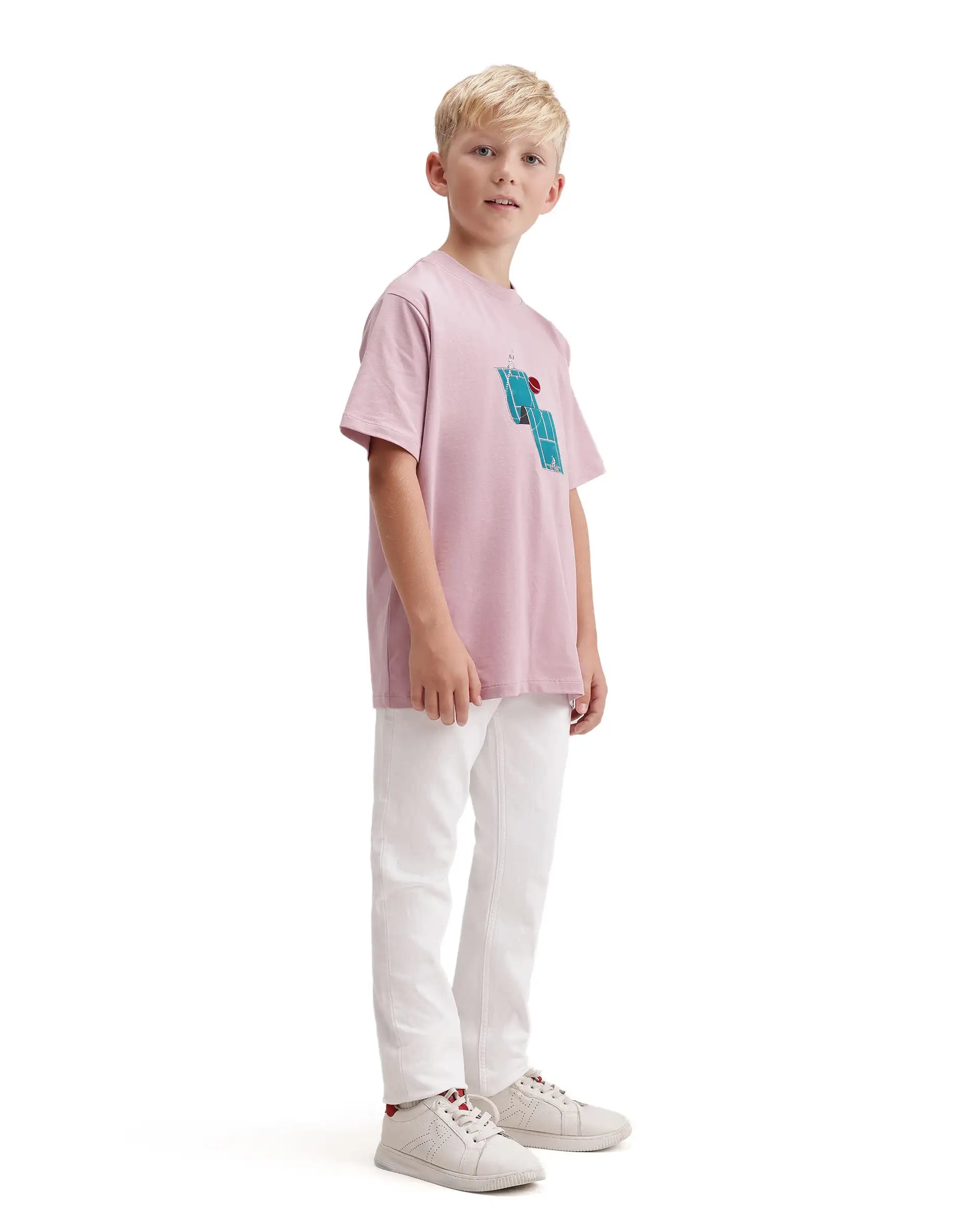 Rare Ones Kids Kito White Cotton Blend Fabric Button And Zip Closure Slim Fit Plain Jeans