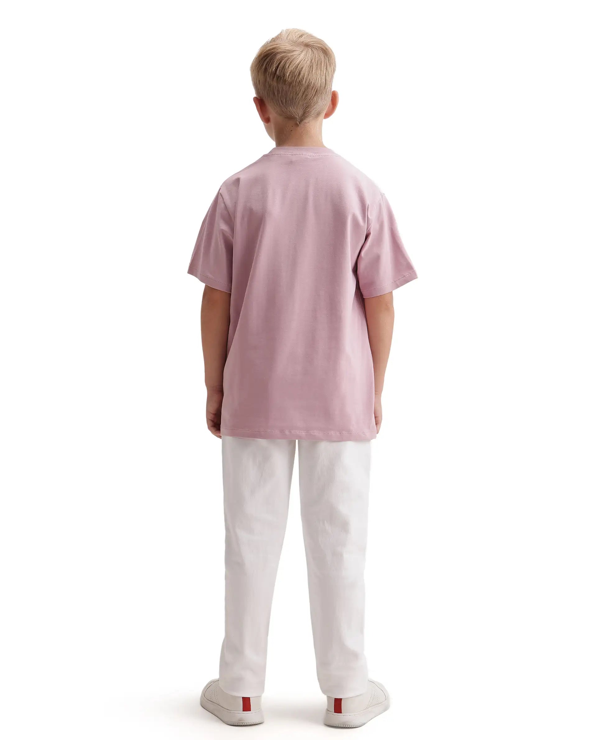 Rare Ones Kids Kito White Cotton Blend Fabric Button And Zip Closure Slim Fit Plain Jeans