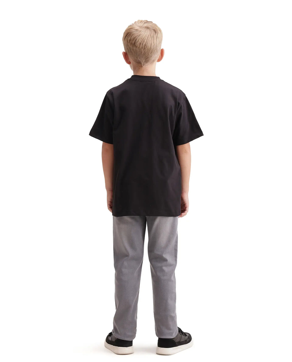 Rare Ones Kids Kemp Grey Cotton Blend Fabric Button And Zip Closure Slim Fit Plain Jeans