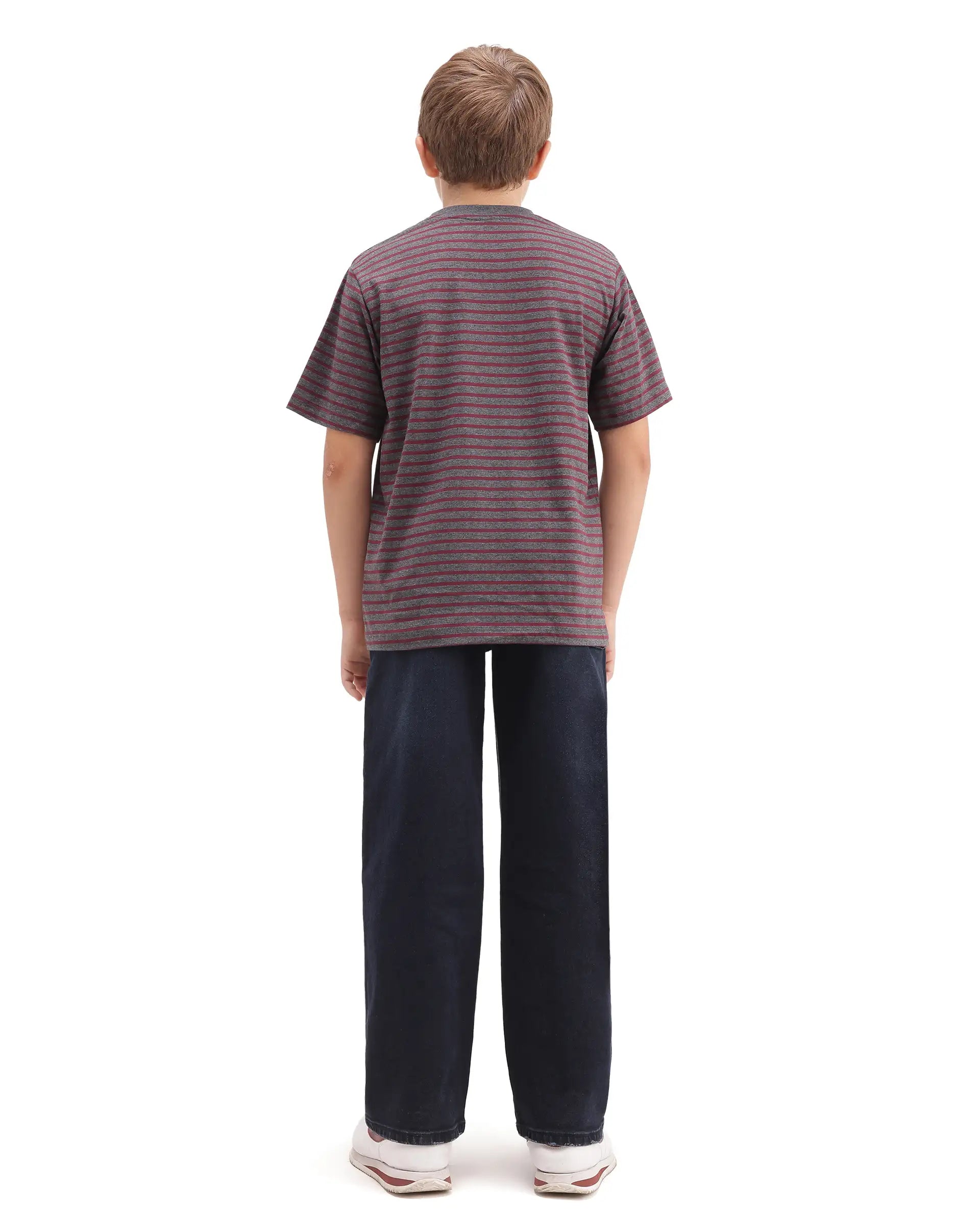 Rare Ones Kids Relo Dark Navy Cotton Blend Fabric Button And Zipper Closure Relaxed Plain Jeans