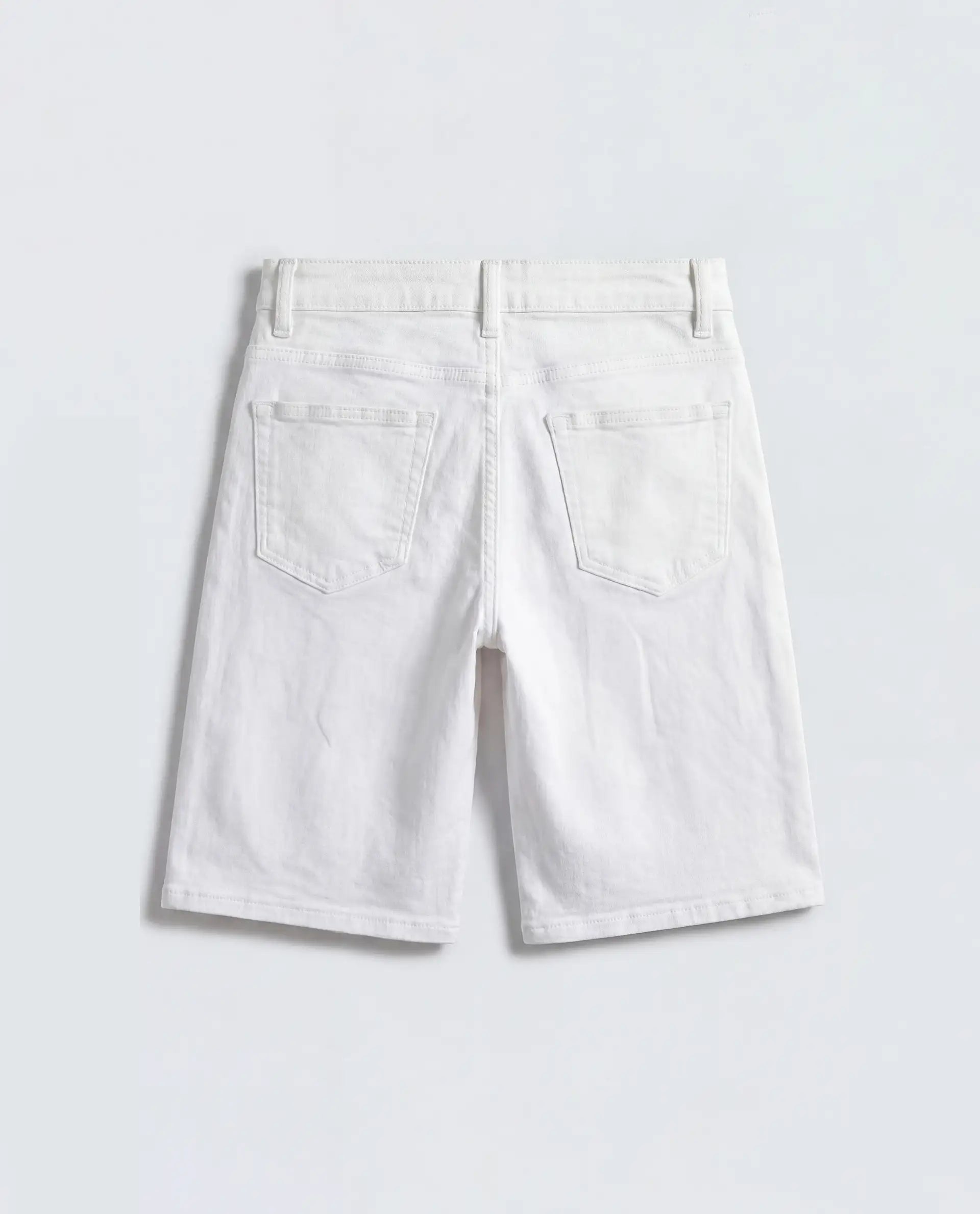Rare Ones Kids Siro White Cotton Blend Fabric Button And Zipper Closure Regular Plain Shorts
