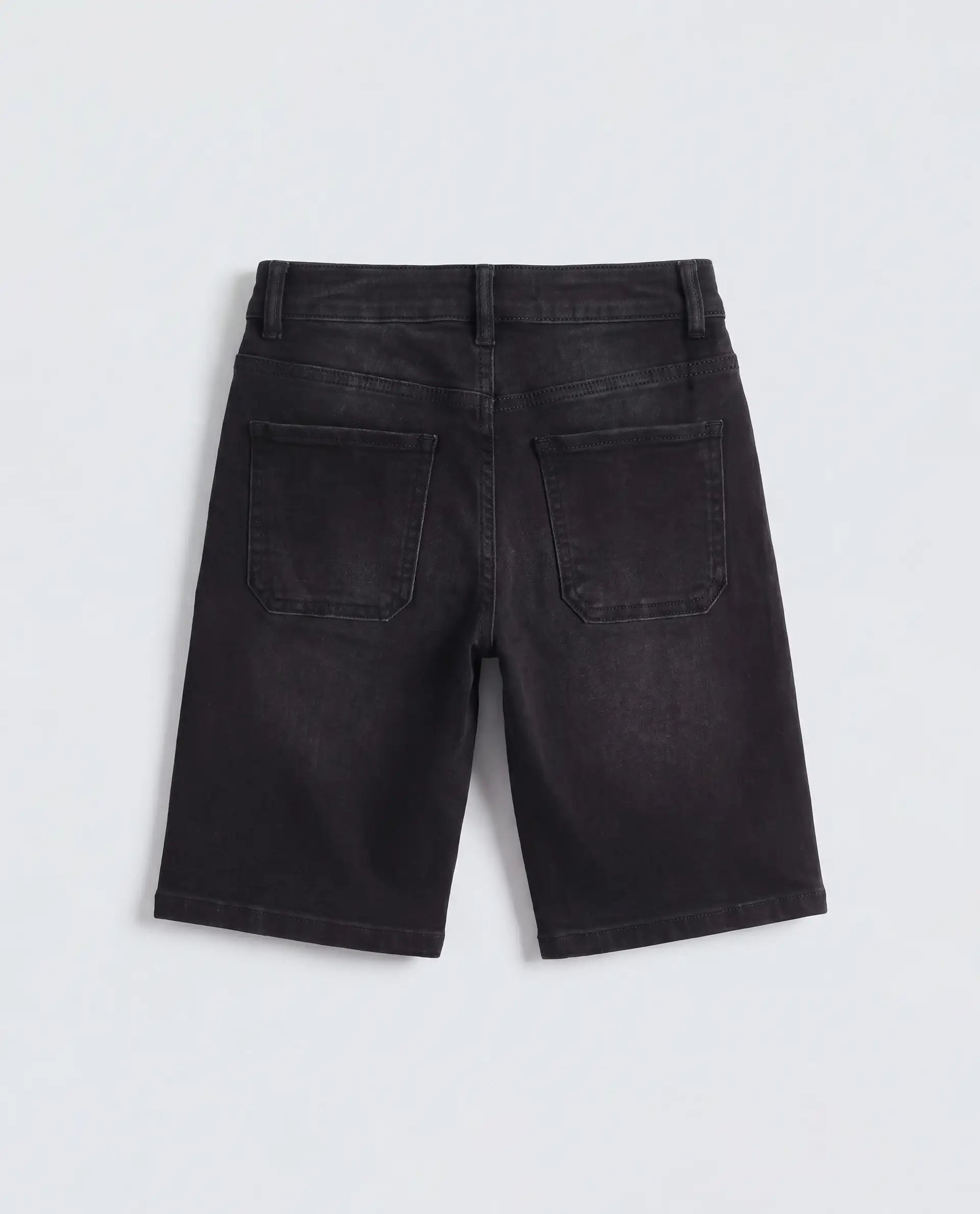 Rare Ones Kids Sifo Black Cotton Blend Fabric Button And Zipper Closure Regular Plain Shorts