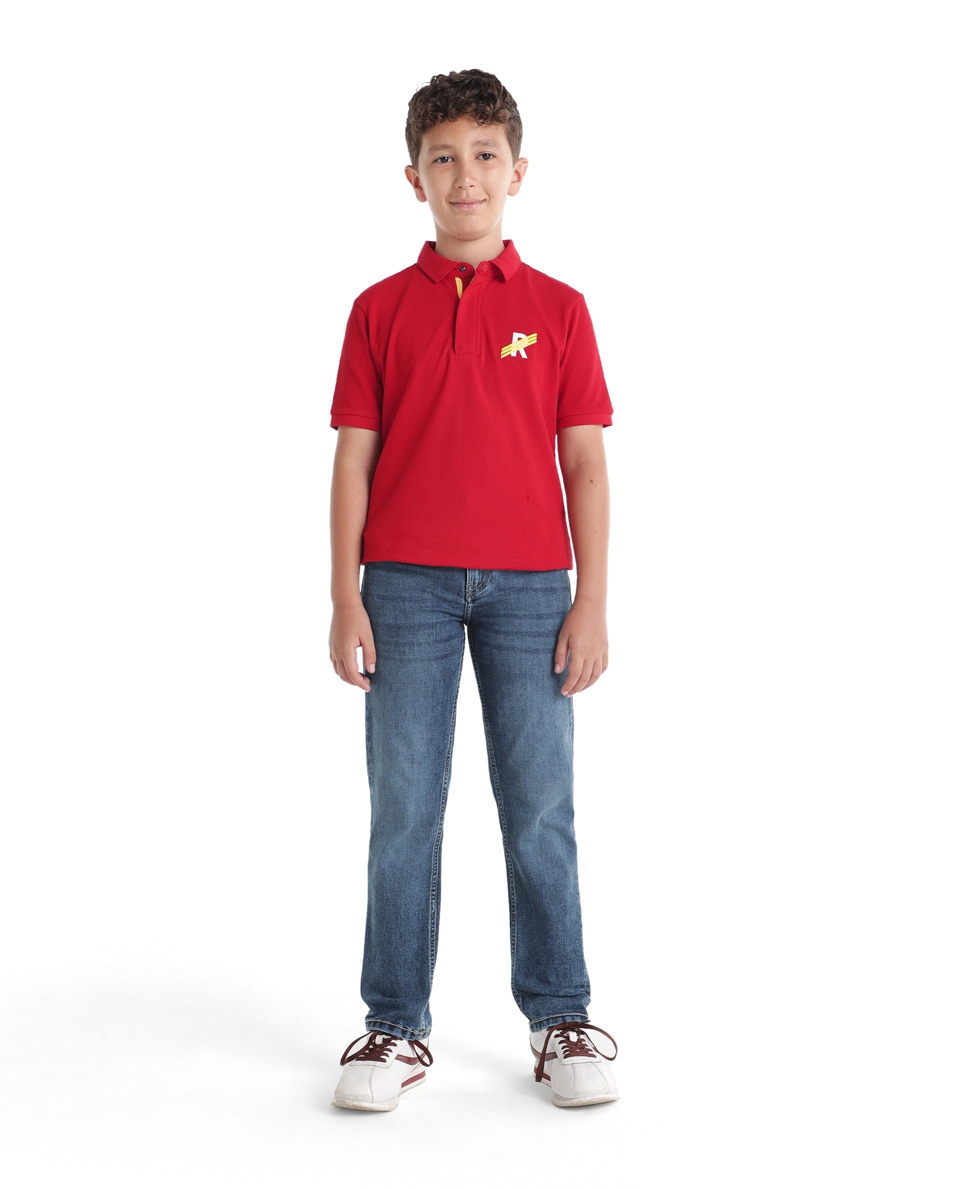 Rare Ones Kids Waxo-2 Light Blue Cotton Blend Fabric Button And Zip Closure Regular Fit Plain Jeans