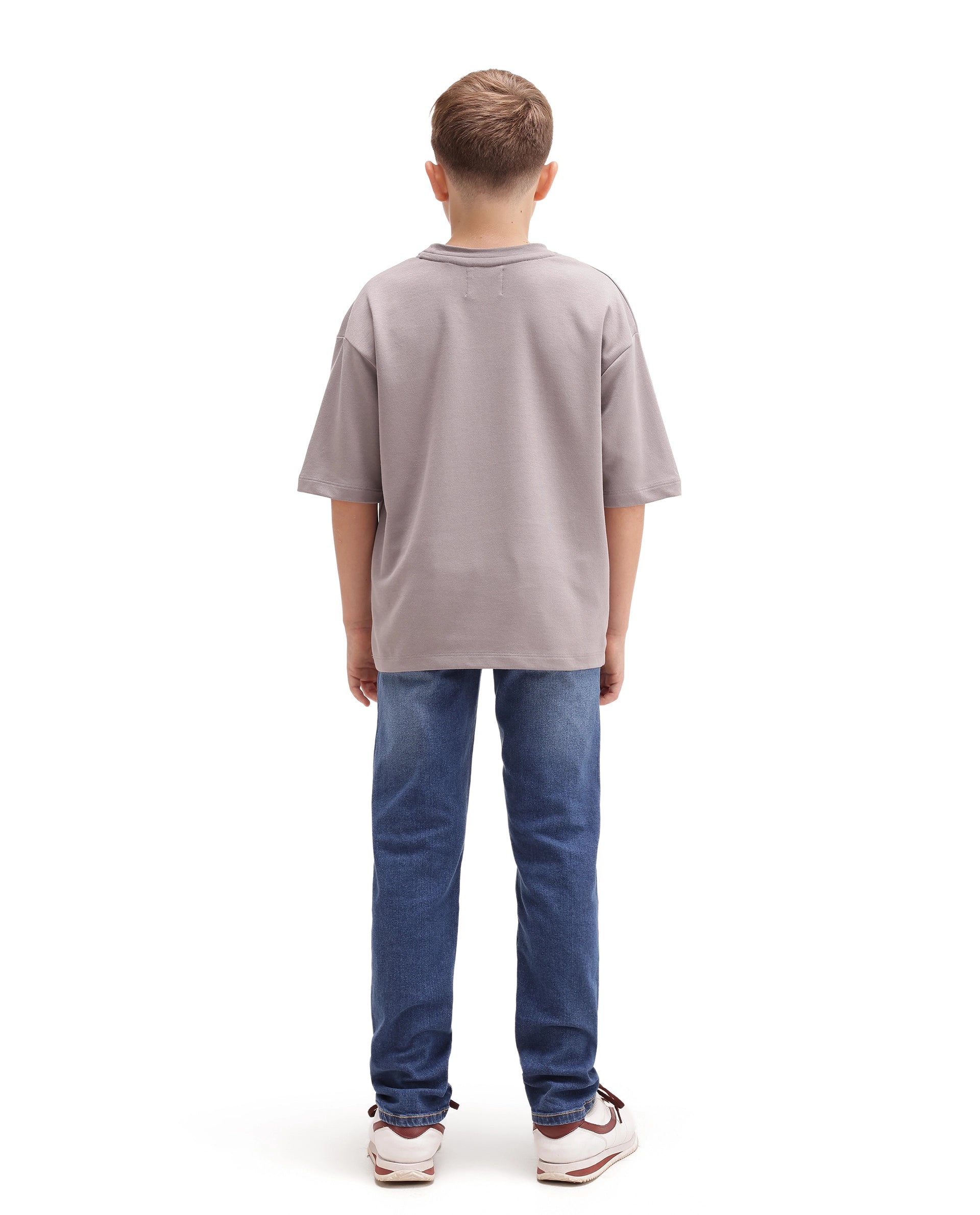 Rare Ones Kids Livo Light Blue Cotton Blend Fabric Drawstring Closure Regular Fit Plain Jeans