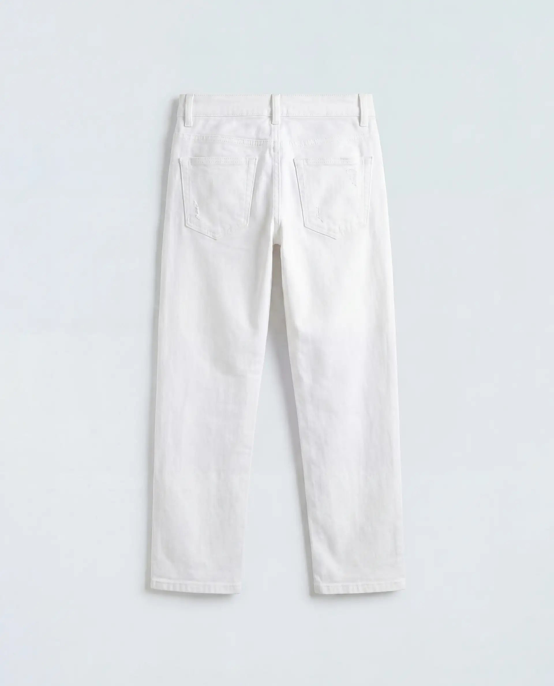 Rare Ones Kids Hoax Off White Cotton Blend Fabric Button And Zipper Closure Regular Plain Jeans
