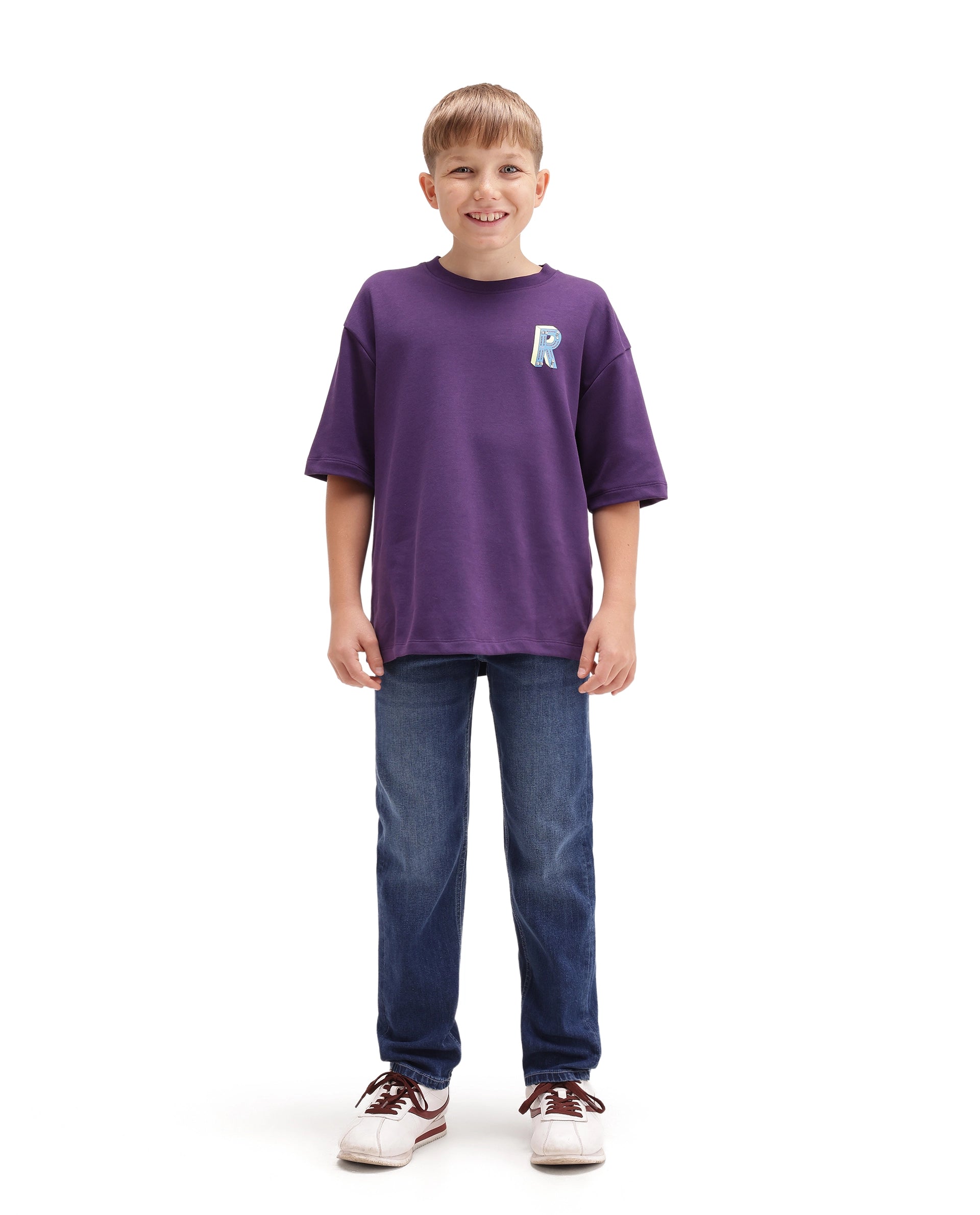 Rare Ones Kids Himp Light Blue Cotton Blend Fabric Button And Zip Closure Regular Fit Plain Jeans