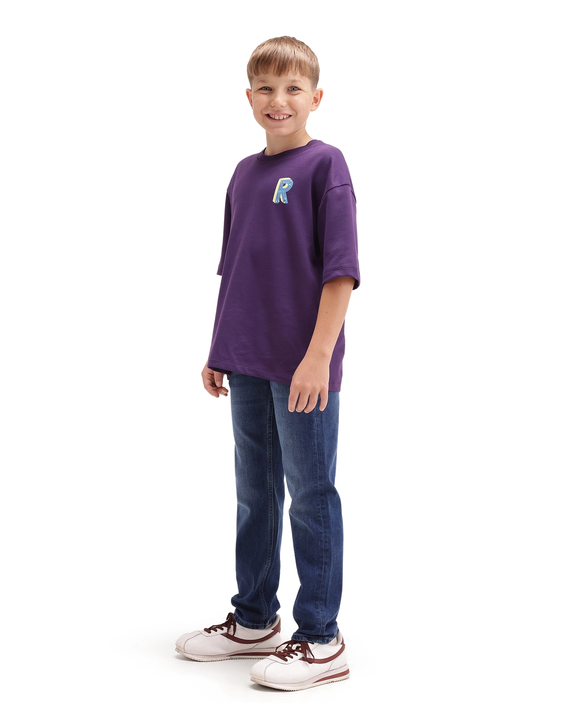 Rare Ones Kids Himp Light Blue Cotton Blend Fabric Button And Zip Closure Regular Fit Plain Jeans