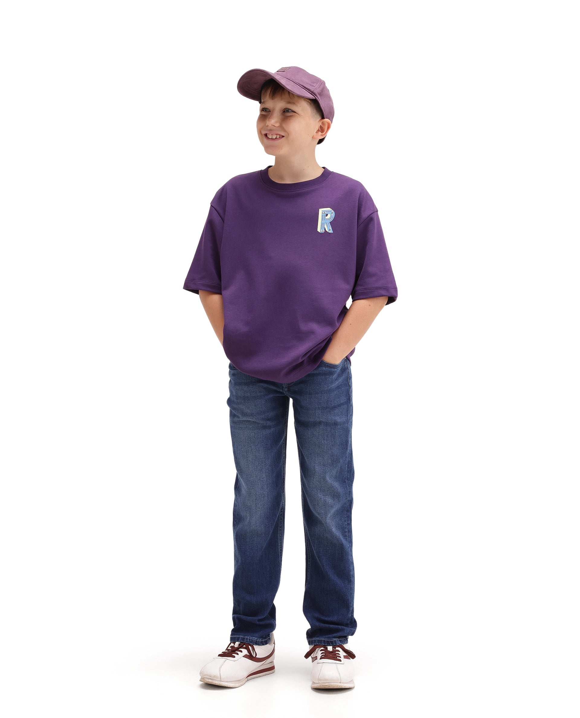 Rare Ones Kids Himp Light Blue Cotton Blend Fabric Button And Zip Closure Regular Fit Plain Jeans