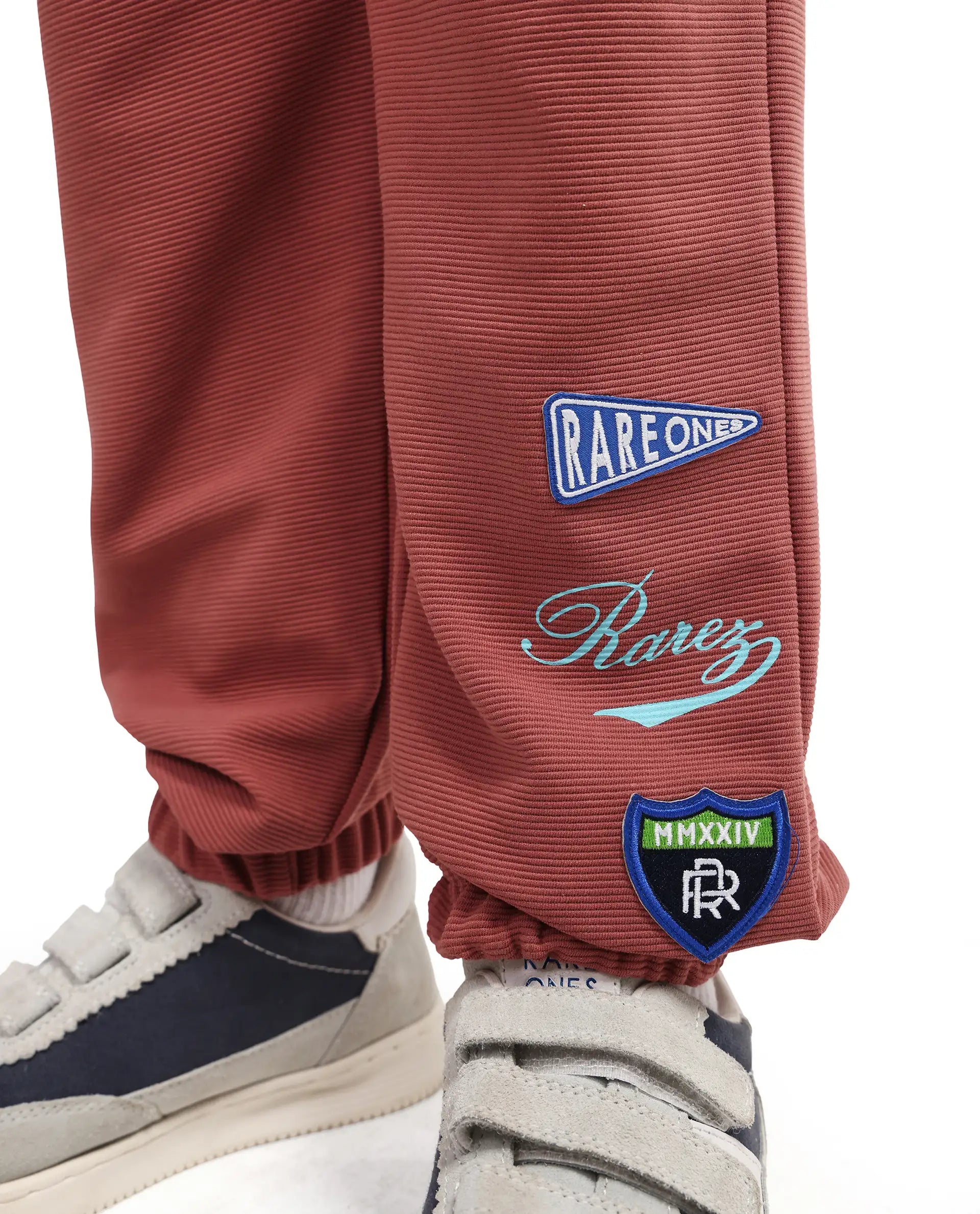 Rare Ones Kids Lando Dusky Red Cotton Blend Fabric Drawstring Closure Jogger Fit Track Pant