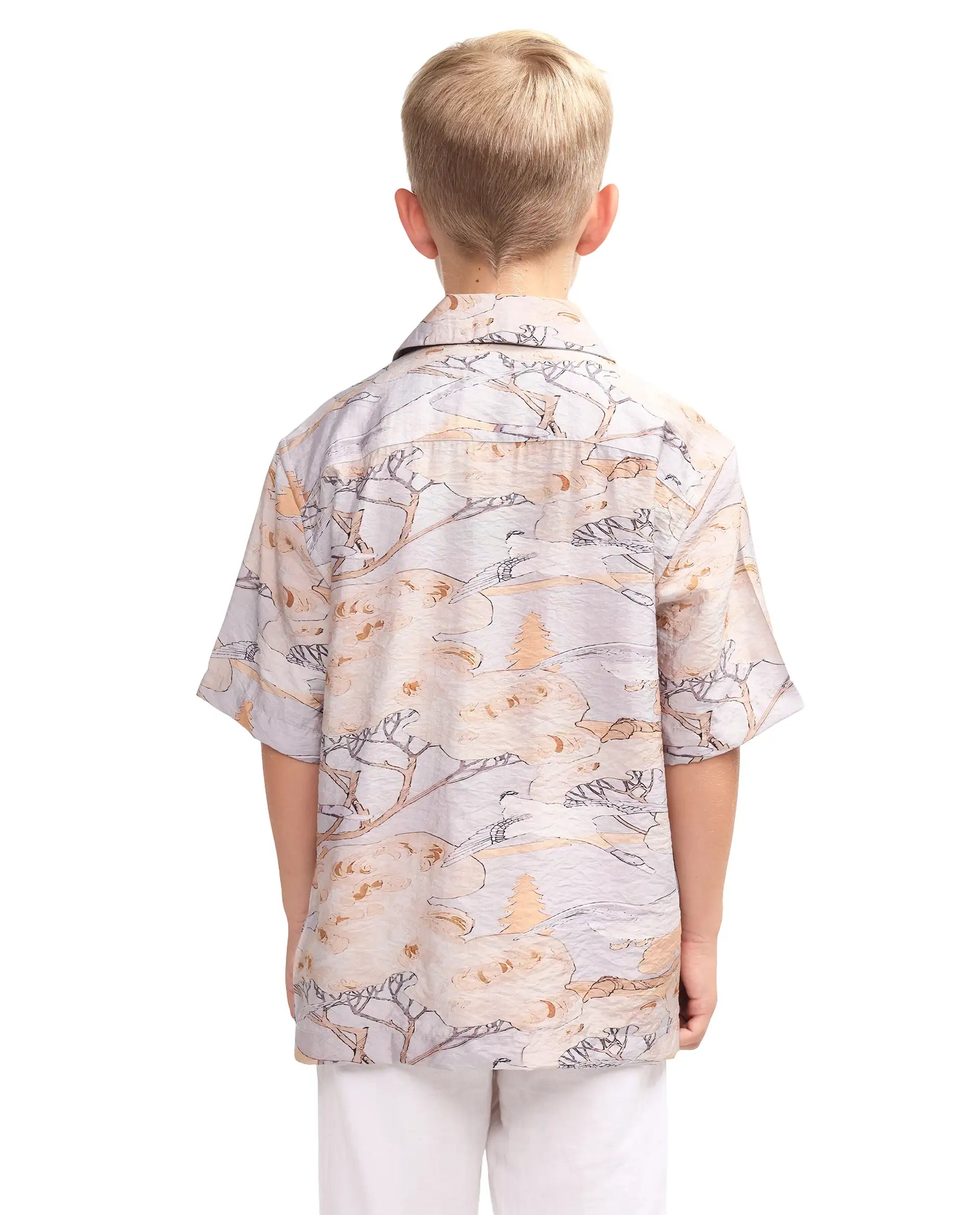Rare Ones Kids Zeno Light Purple Viscose Blend Fabric Button Closure Boxy Fit Shirt