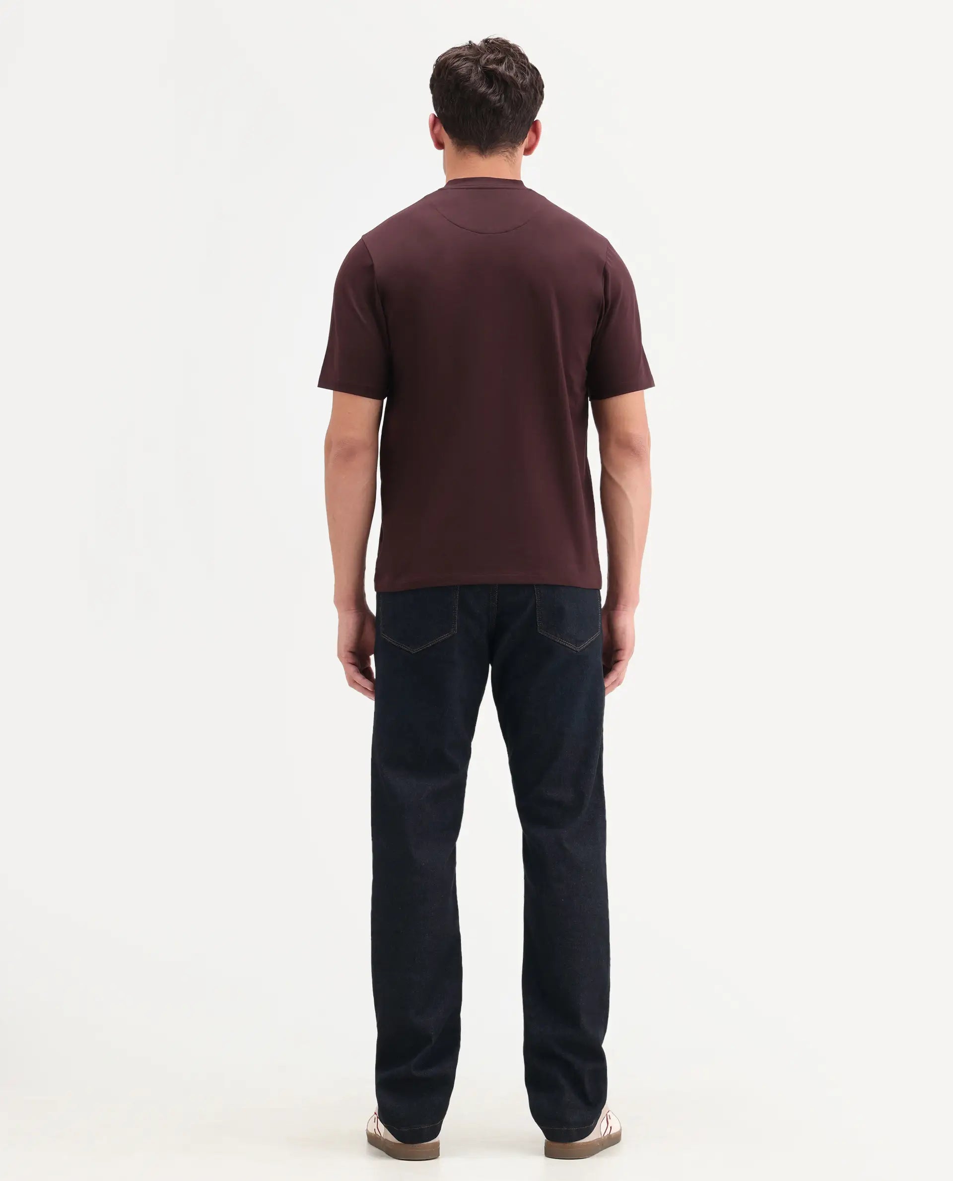 Rare Rabbit Men's Zire M Dark Navy Cotton Blend Fabric Shank And Zipper Morris Regular Plain Jeans