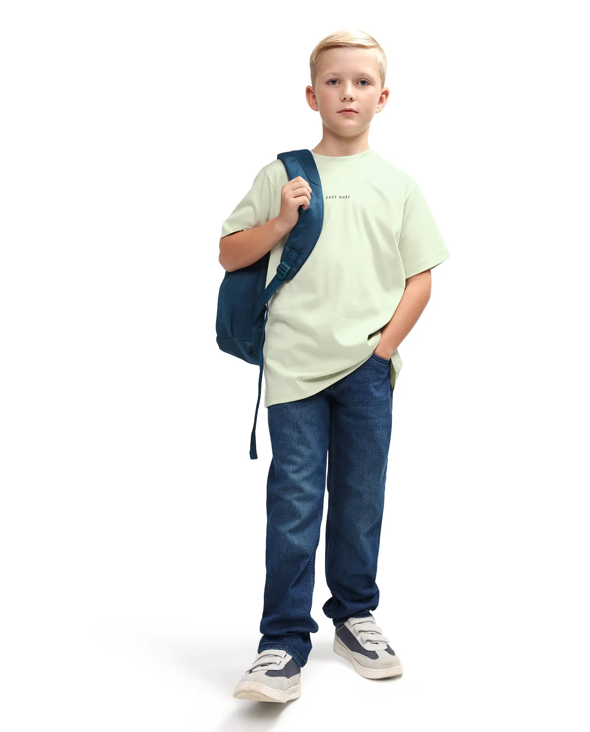 Rare Ones Kids Rob Fluorescent Green Cotton Blend Fabric Pull-On Closure Regular Fit T-Shirt