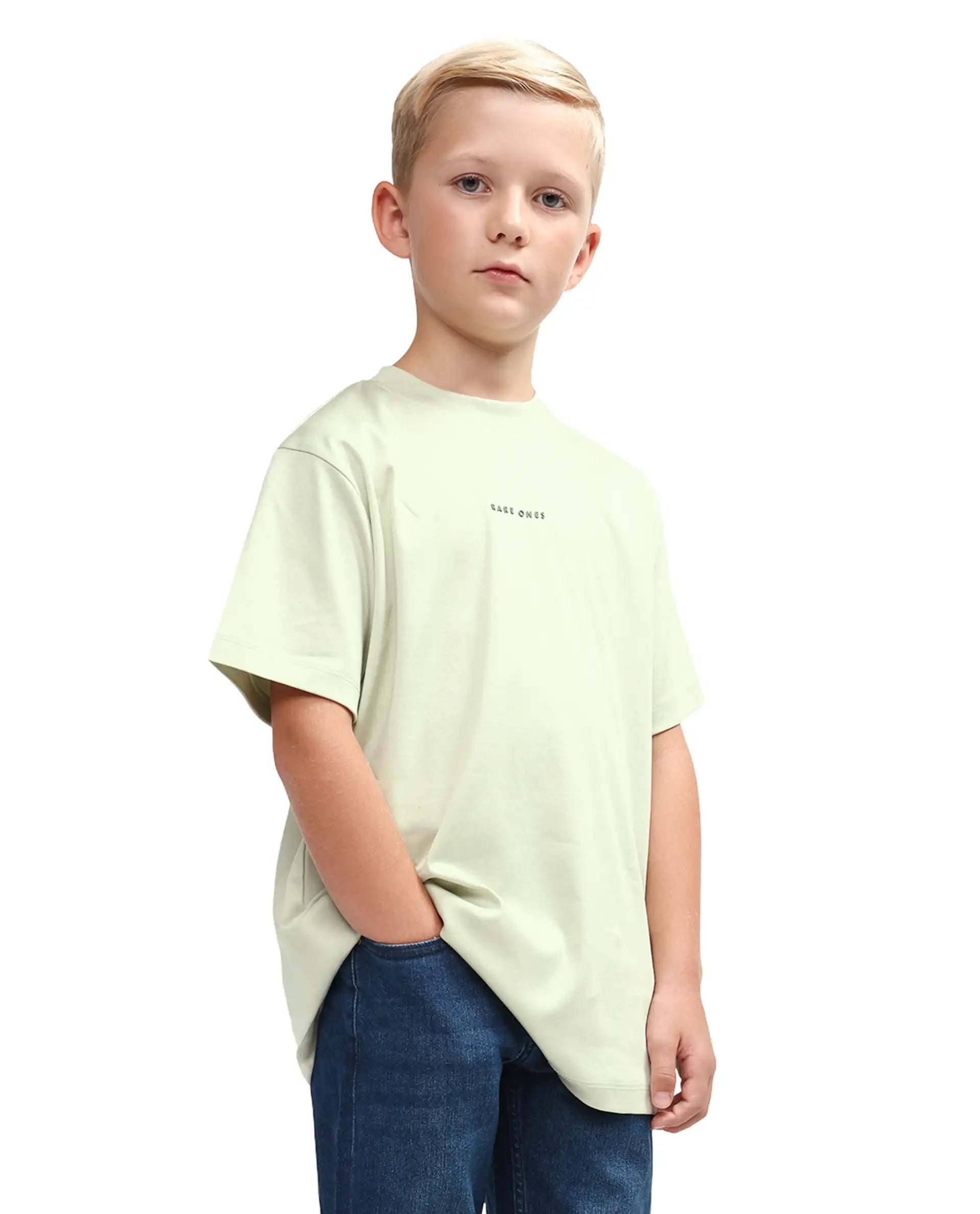 Rare Ones Kids Rob Fluorescent Green Cotton Blend Fabric Pull-On Closure Regular Fit T-Shirt