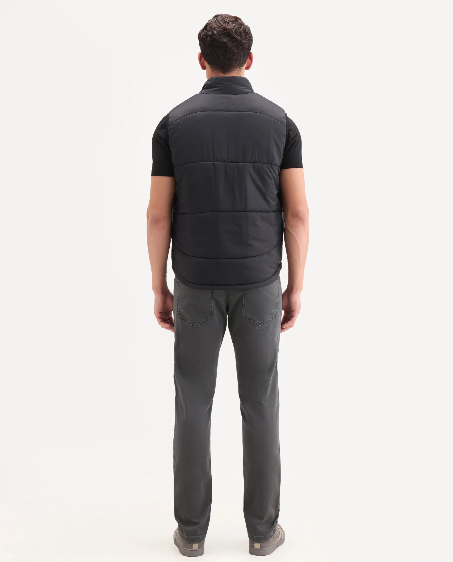 Rare Rabbit Men's Korv 26 Grey Cotton Blend Fabric Shank And Zipper Hawk Slim Plain Jeans