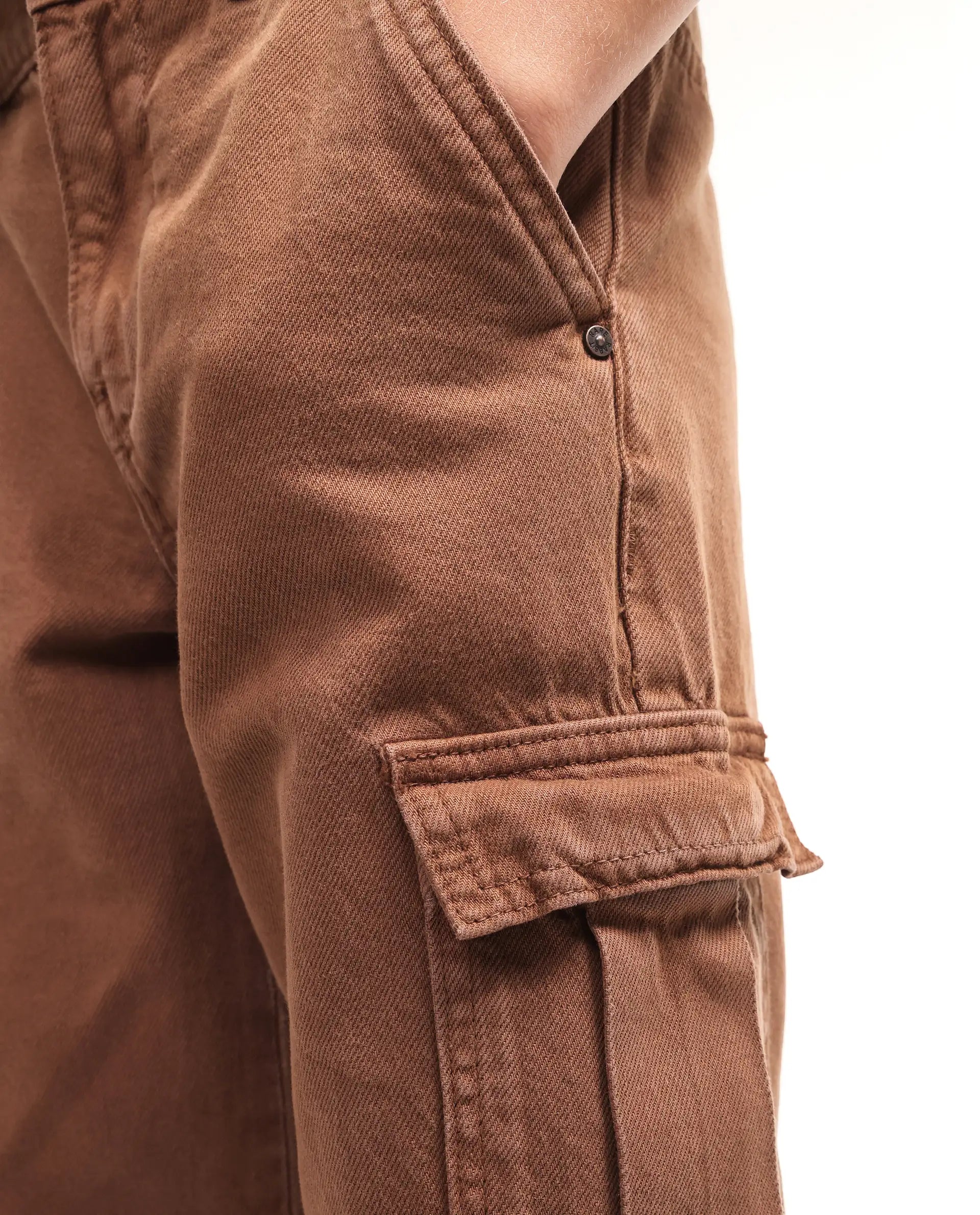Rare Ones Kids Arrow-1 Brown Cotton Fabric Zipper Closure Relaxed Fit Jeans