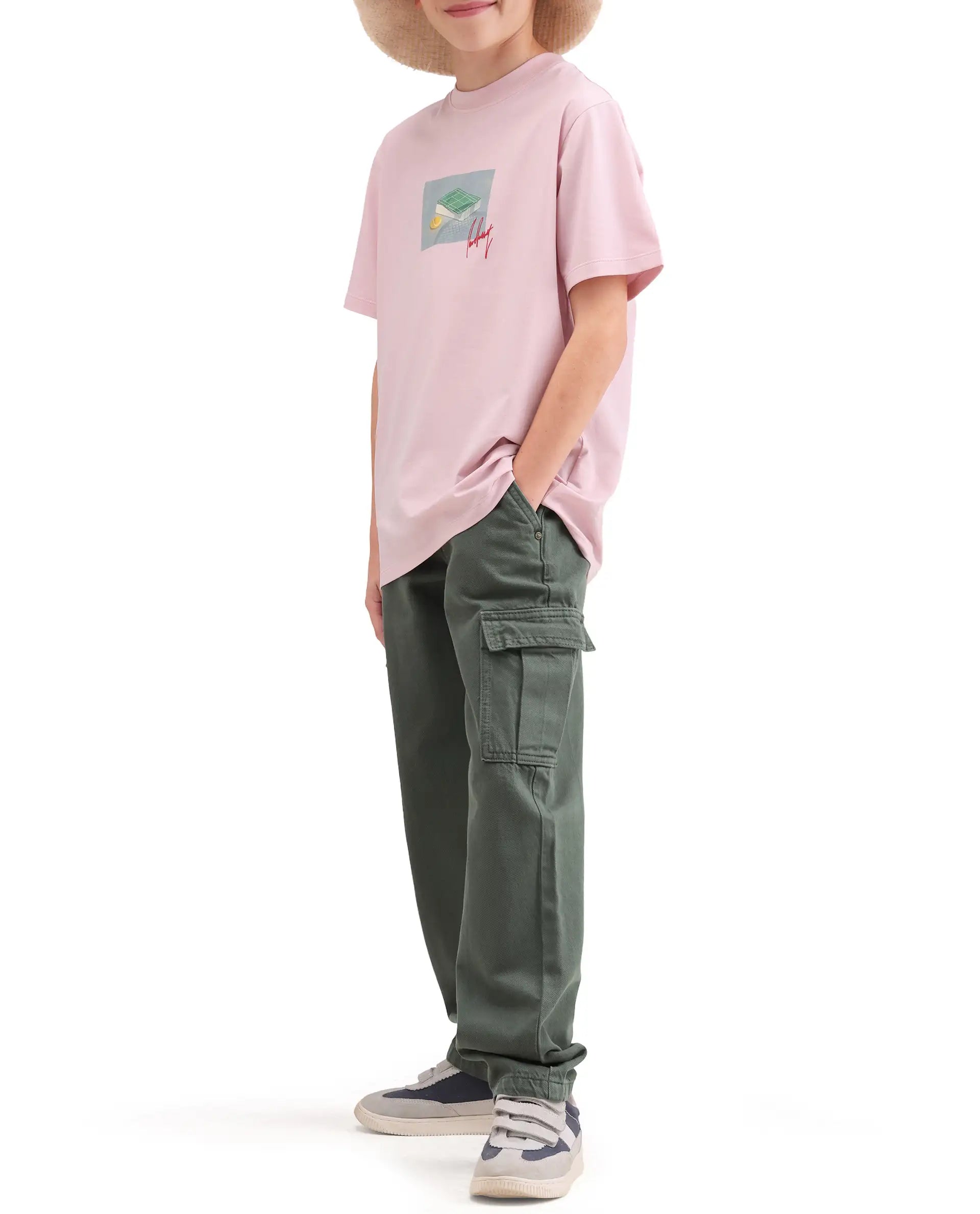 Rare Ones Kids Arrow-4 Green Cotton Fabric Zipper Closure Relaxed Fit Jeans