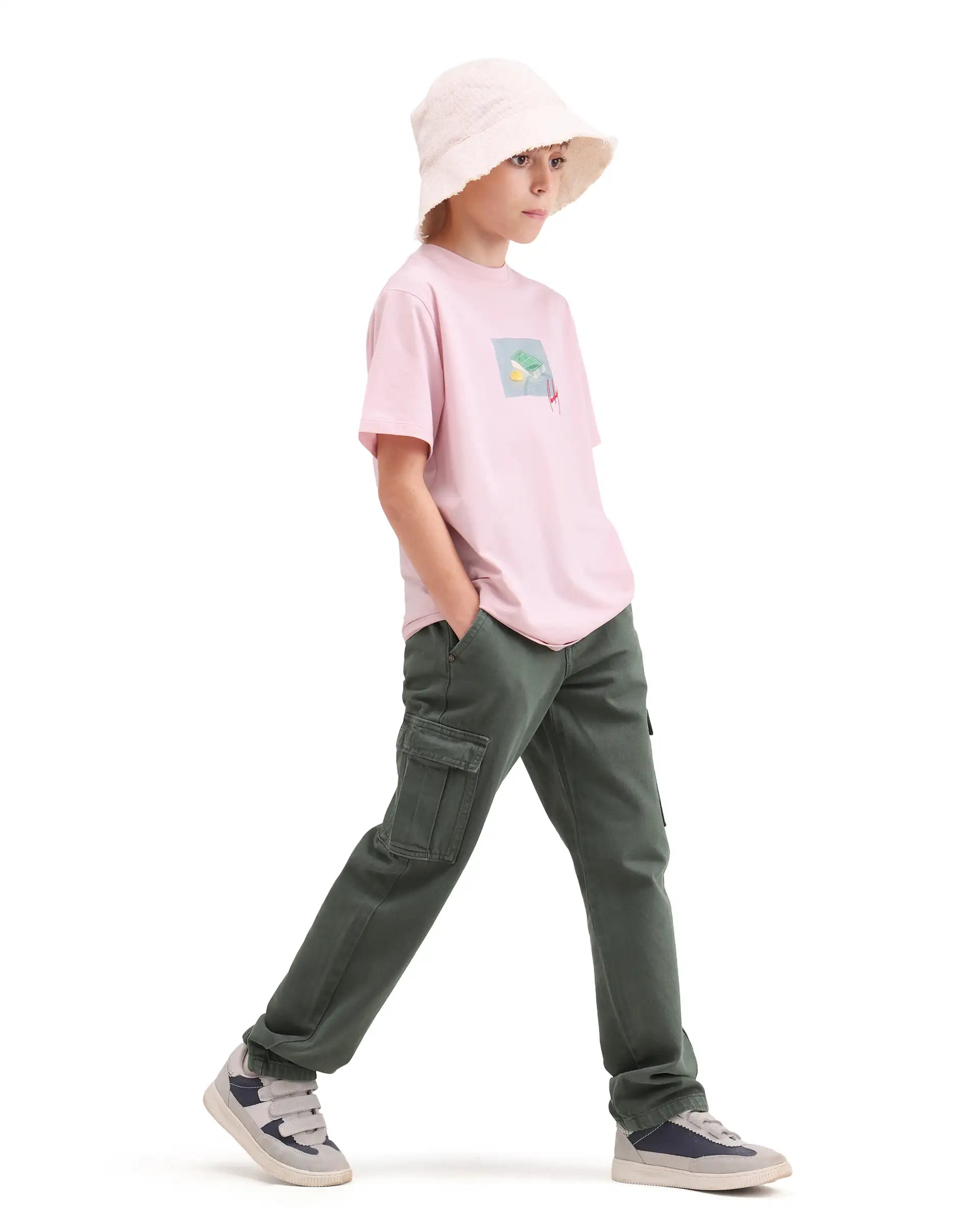 Rare Ones Kids Arrow-4 Green Cotton Fabric Zipper Closure Relaxed Fit Jeans