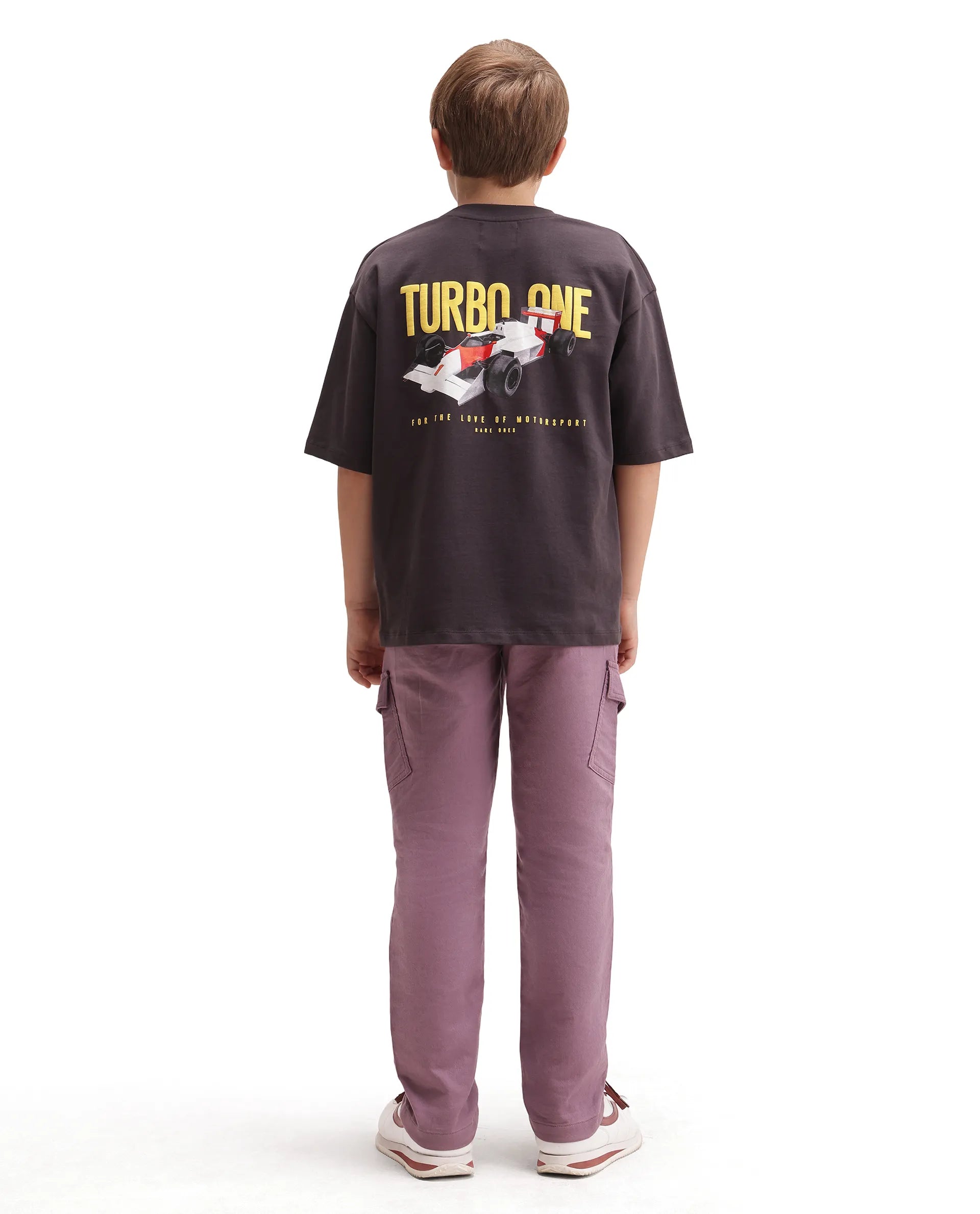 Rare Ones Kids Presso-K-Aw-26 Dusky Pink Cotton Fabric Button And Zipper Closure Cargo Trouser