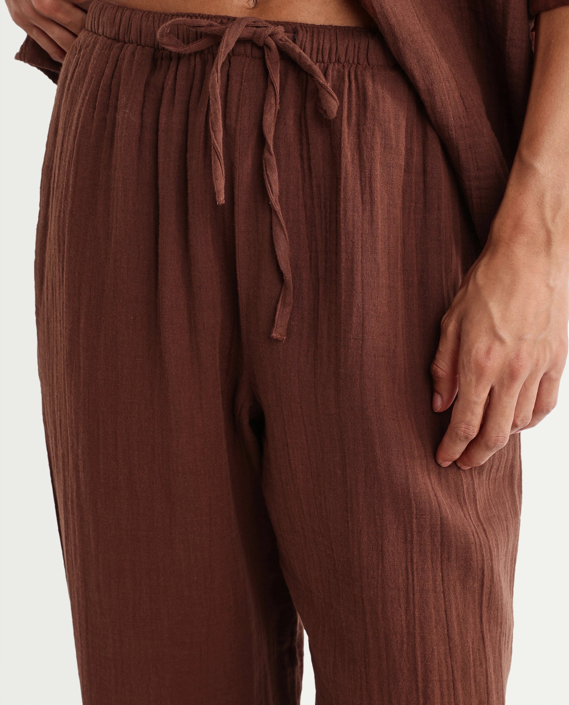 Rareism Women's Rudoc-B Brown Cotton Relaxed Plain Trouser