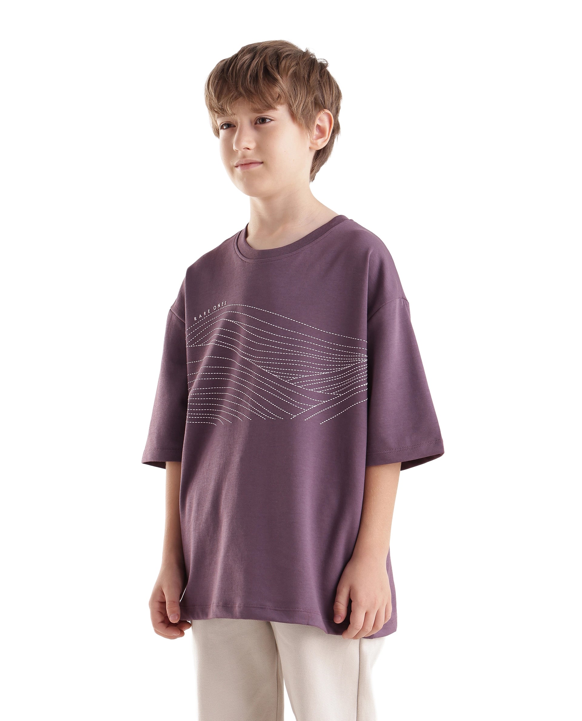 Rare Ones Kids Vint26-K Dusky Pink Cotton Blend Fabric Pull-On Closure Oversized Fit T-Shirt