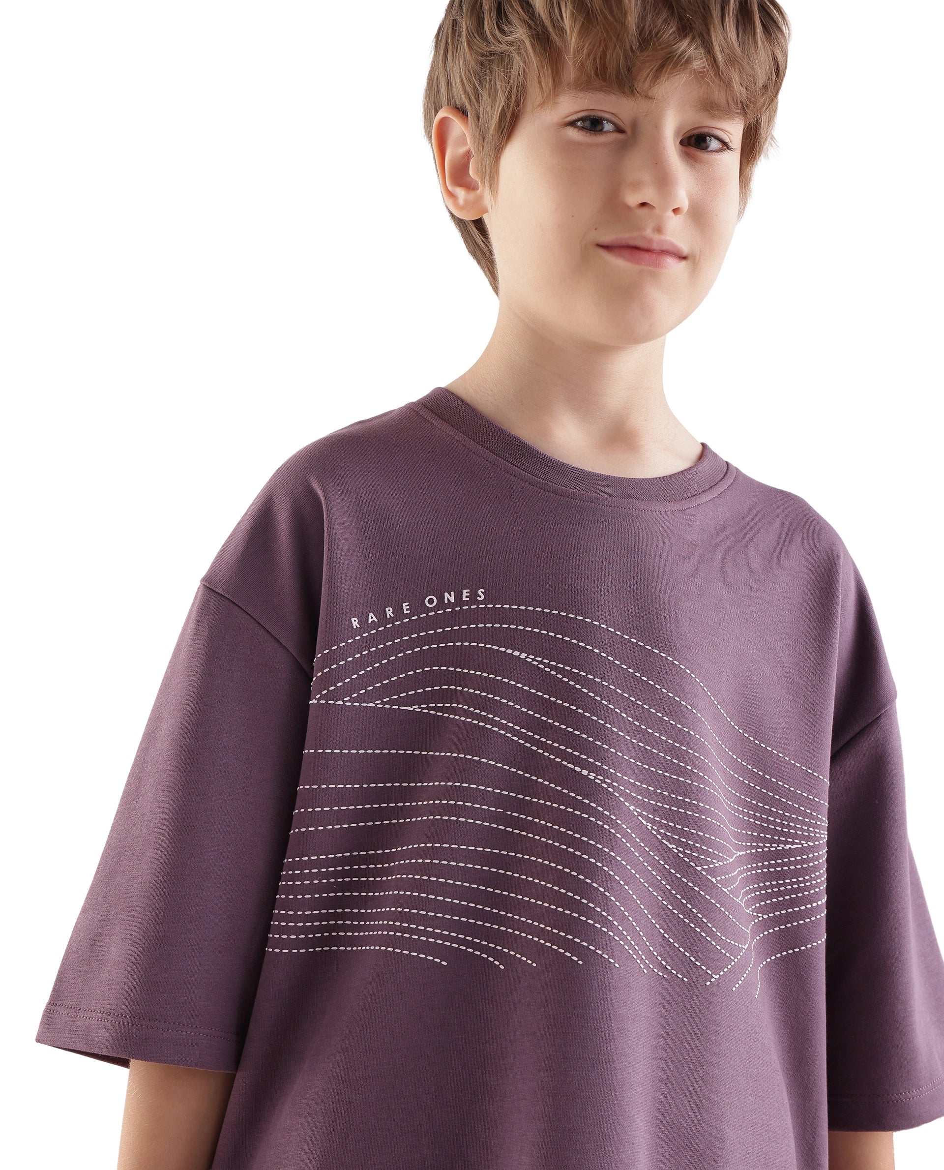 Rare Ones Kids Vint26-K Dusky Pink Cotton Blend Fabric Pull-On Closure Oversized Fit T-Shirt