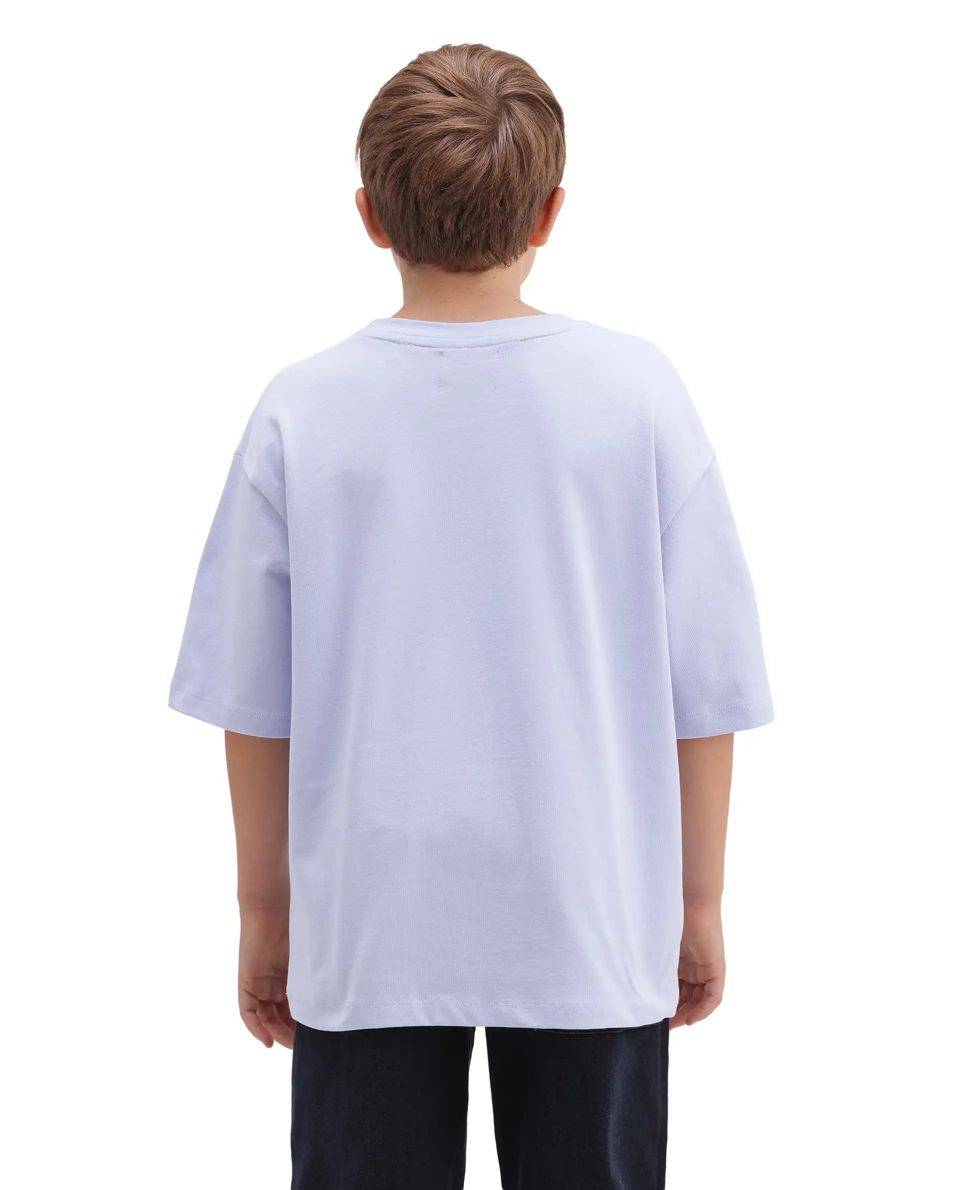 Rare Ones Kids Raydo-K Light Purple Cotton Fabric Pull-On Closure Oversized Fit T-Shirt