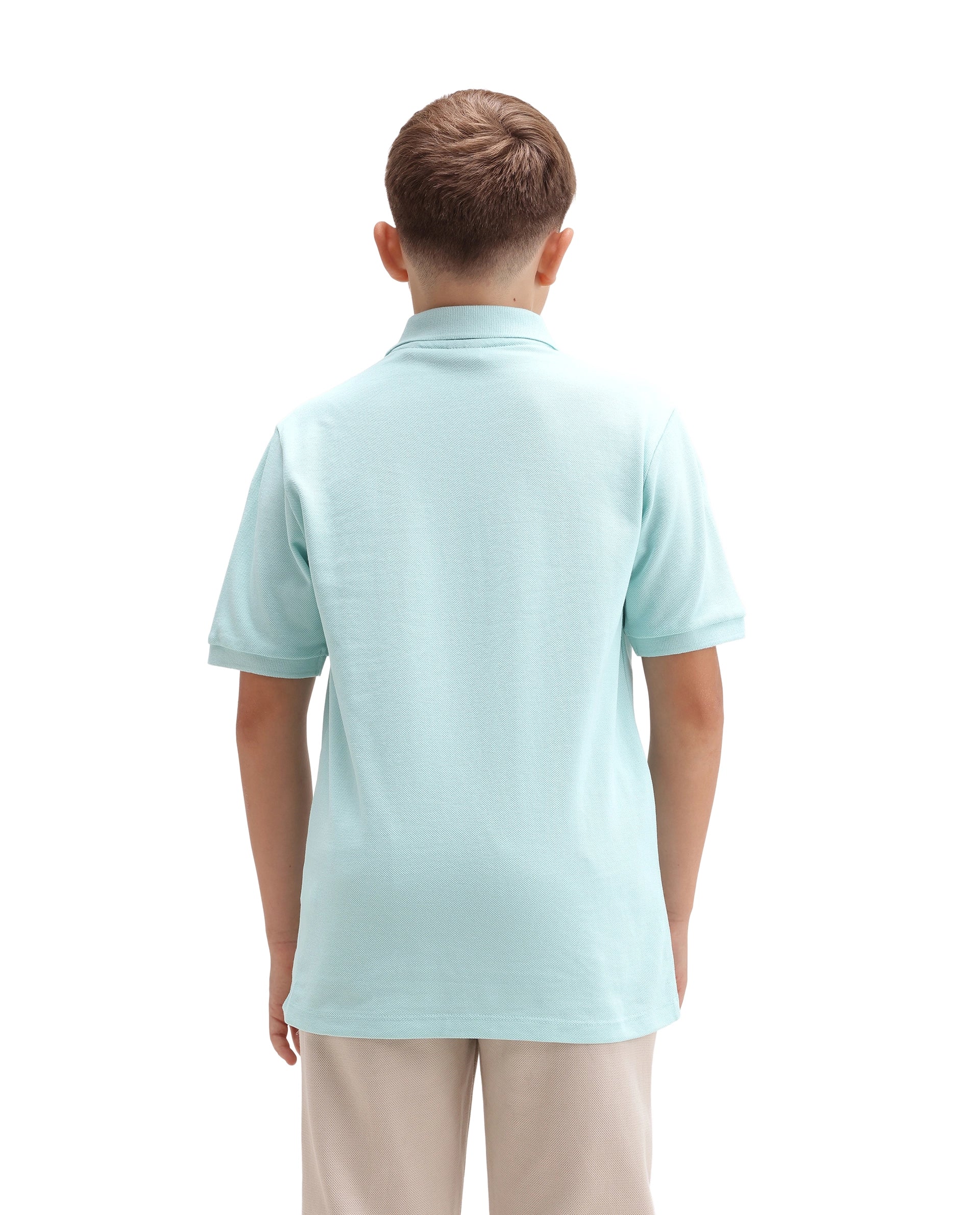 Rare Ones Kids Tenet Fluorescent Blue Cotton Fabric Button Closure Regular Fit Polo