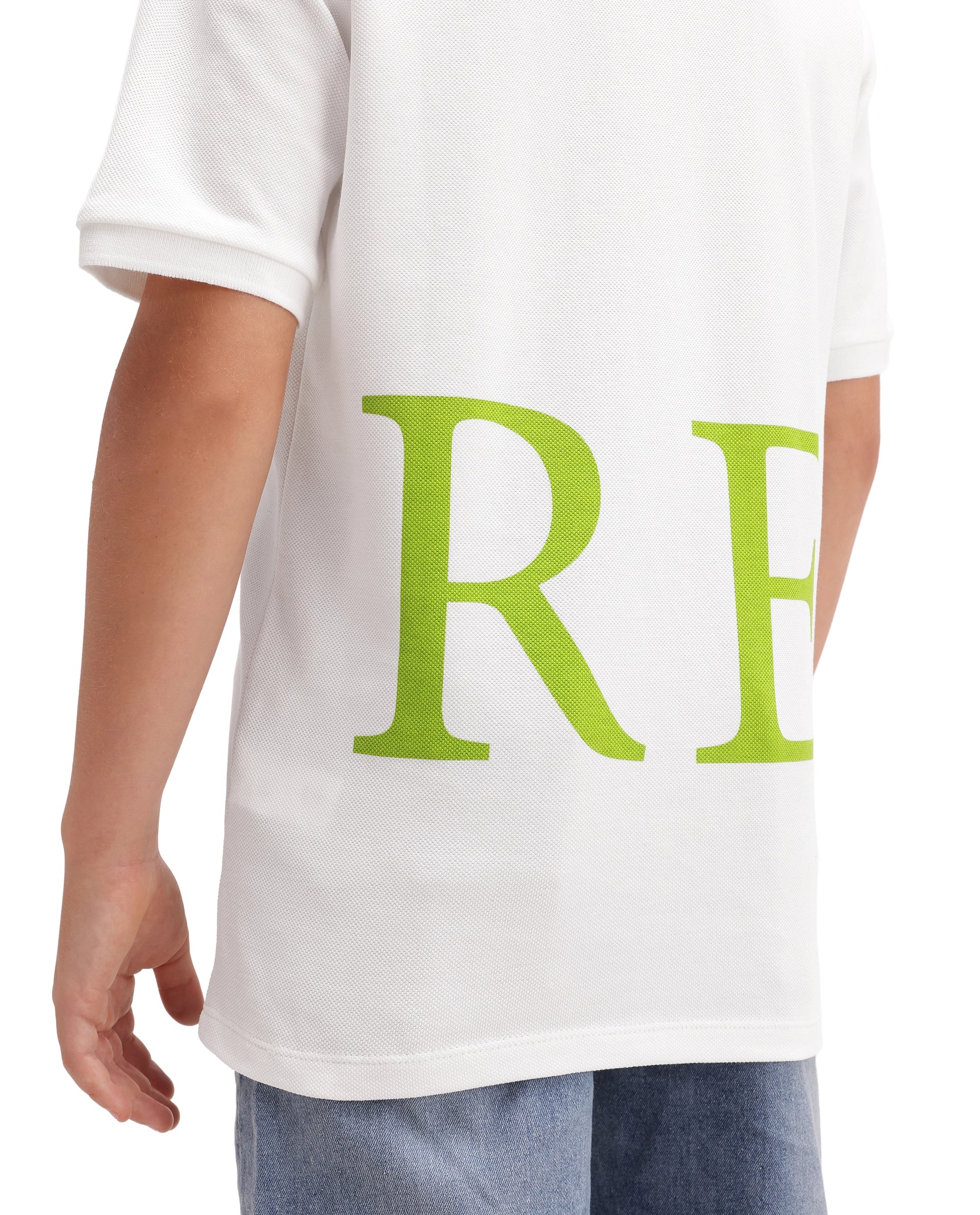 Rare Ones Kids Romeo Off White Cotton Fabric Button Closure Regular Fit Polo