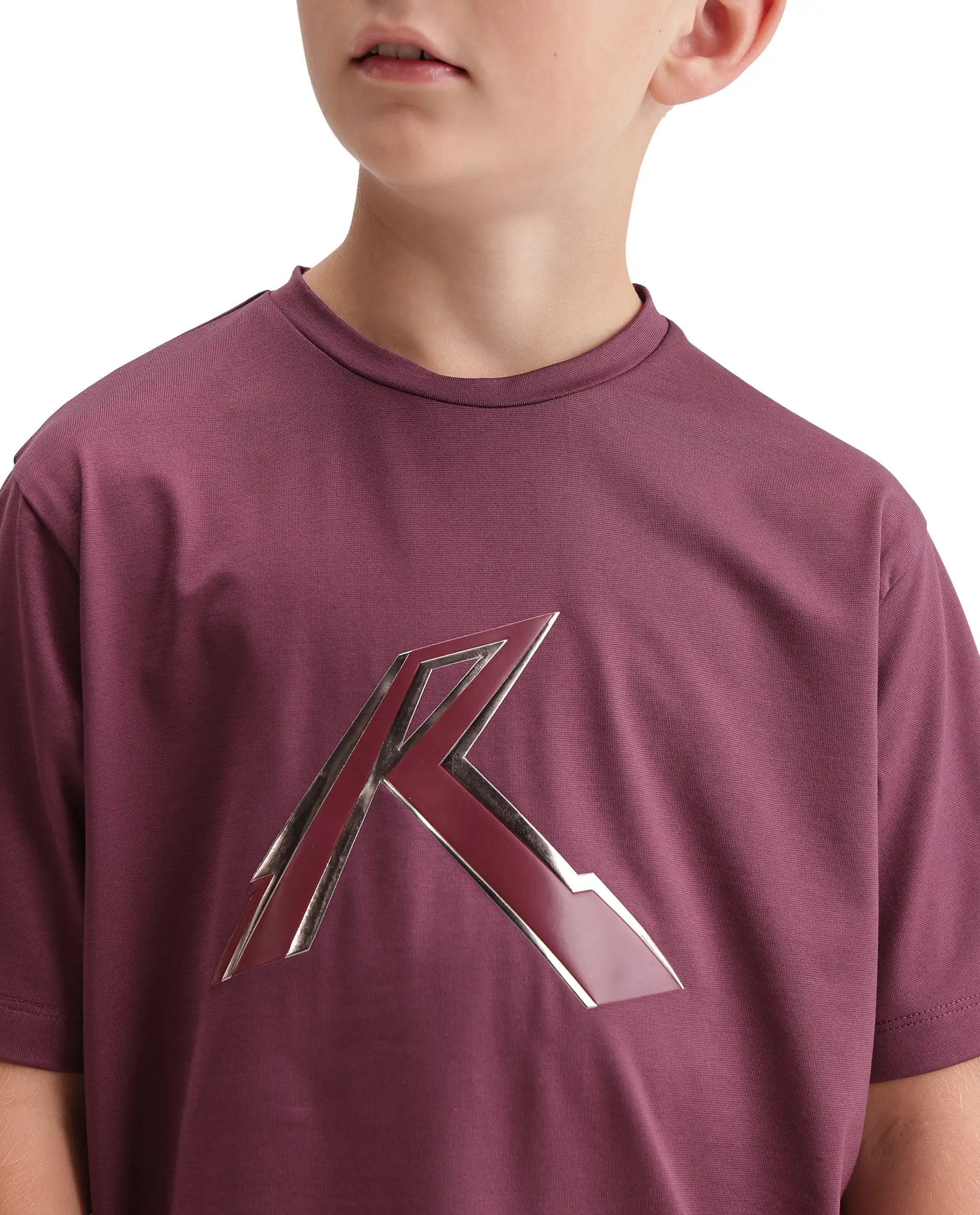 Rare Ones Kids Renz-K Dusky Purple Cotton Fabric Pull-On Closure Regular Fit T-Shirt
