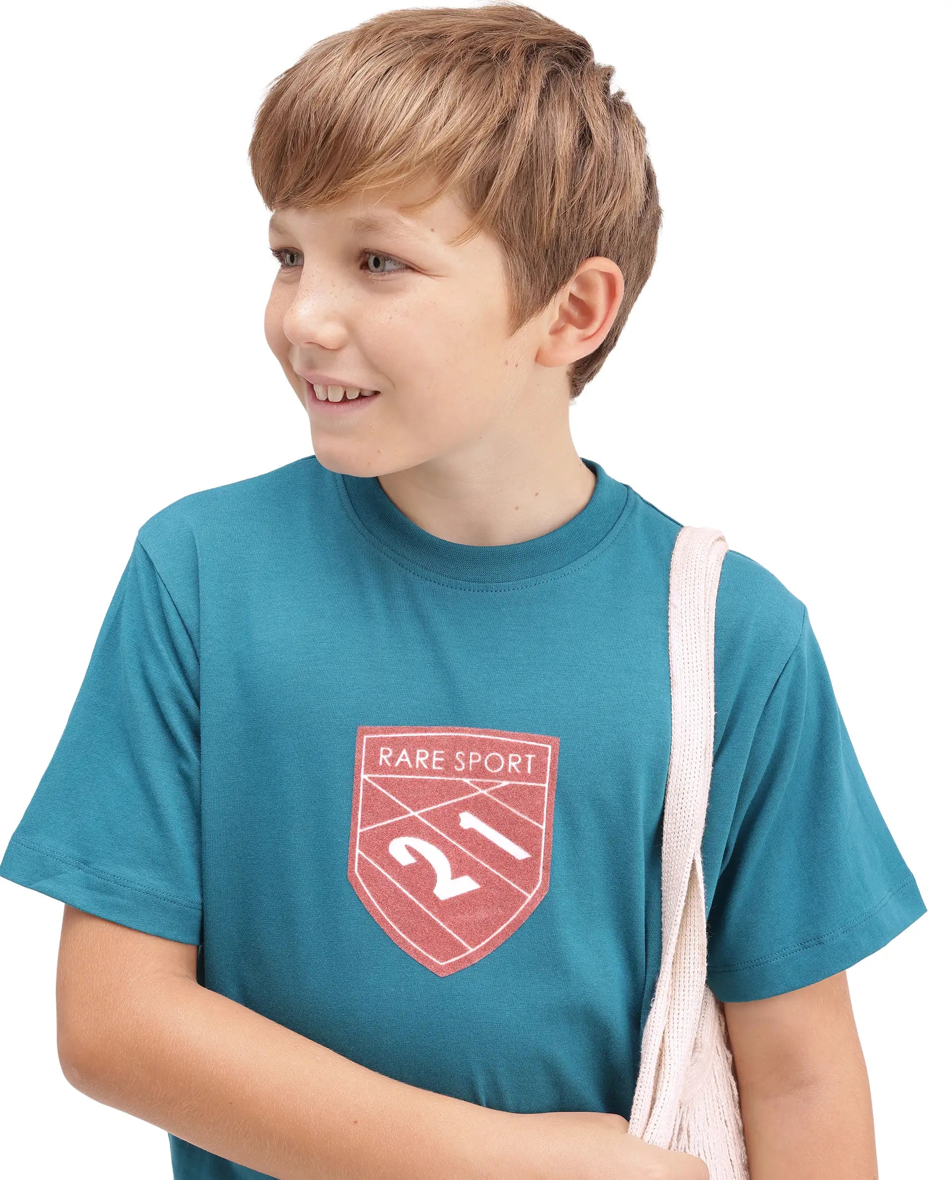 Rare Ones Kids Vars Blue Cotton Blend Fabric Pull-On Closure Regular Fit T-Shirt